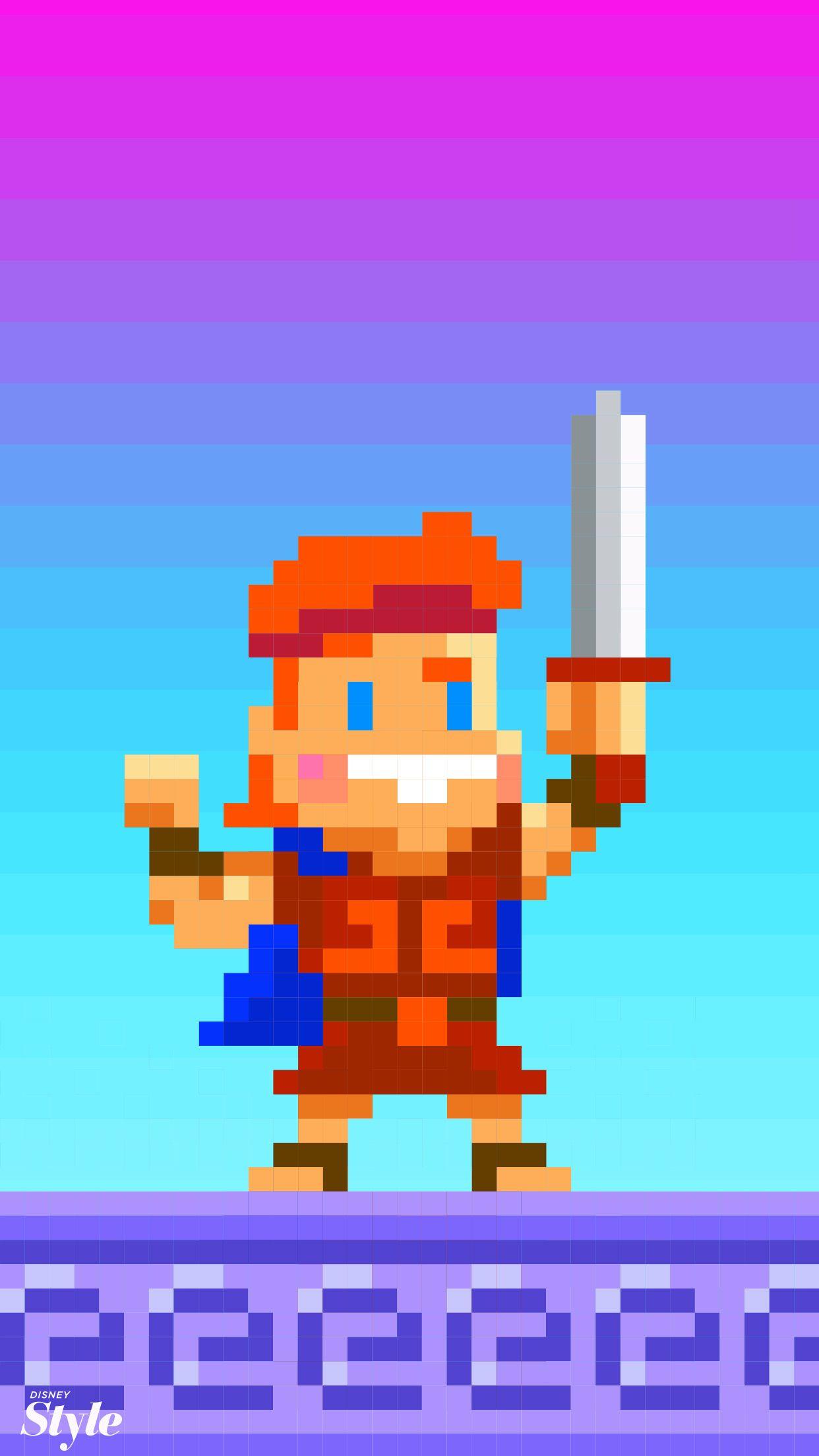 1242x2208 Give Your Phone A Rad Disney Twist With These 8 Bit Phone