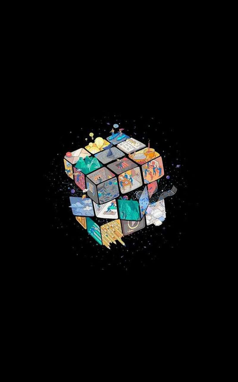 800x1280 Cube, dark, amoled, creative, HD phone wallpaper