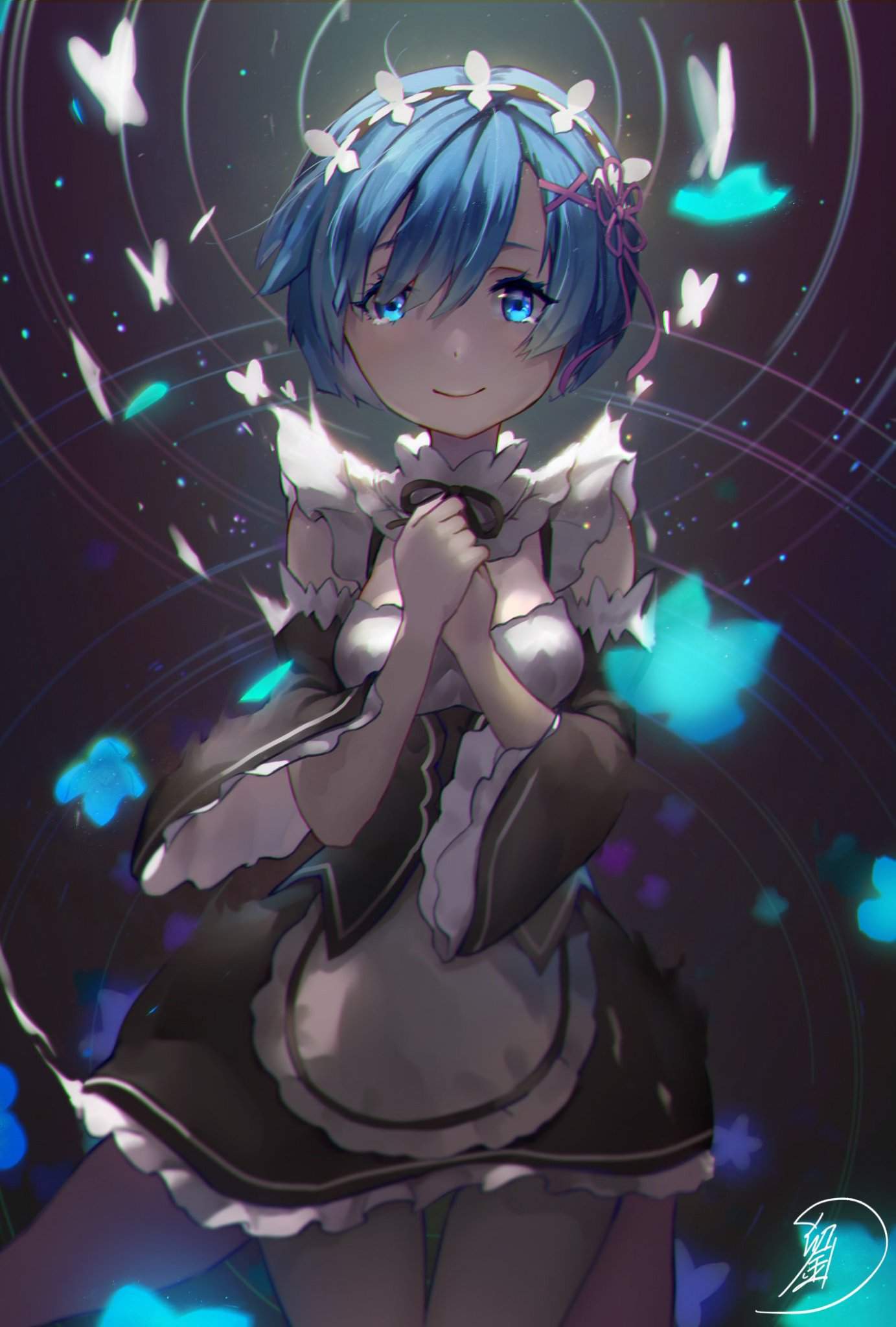 1383x2048 Rem wallpaper (Re zero)