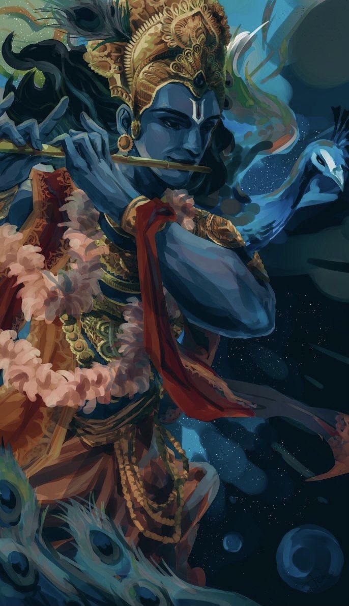 686x1191 चित्रकला. Art. Hindu art, Krishna art, Vedic art