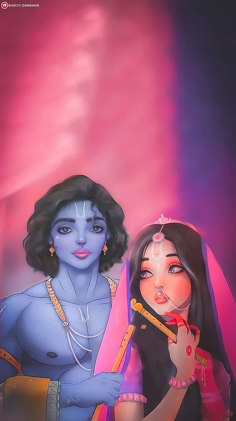 800x1422 Radha Krishna New, anime radha krishna, lord, god, bhakti, devtional, HD phone wallpaper