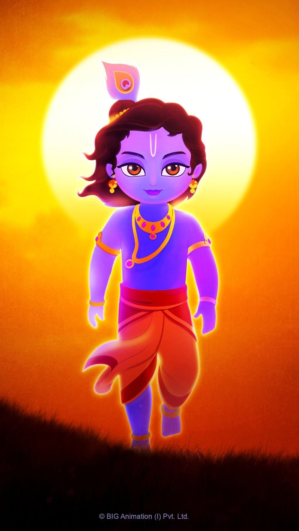 1024x1820 Krishna Anime Self Adhesive Sticker For Door