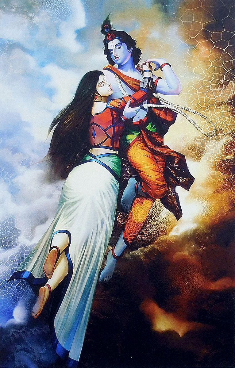 766x1200 HD Anime Radha And Krishna Wallpaper