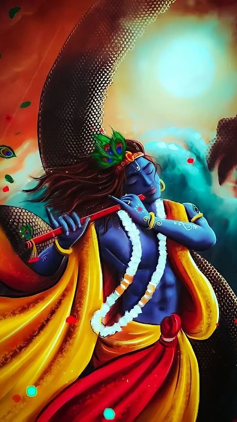 800x1422 HD krishna animation wallpaper
