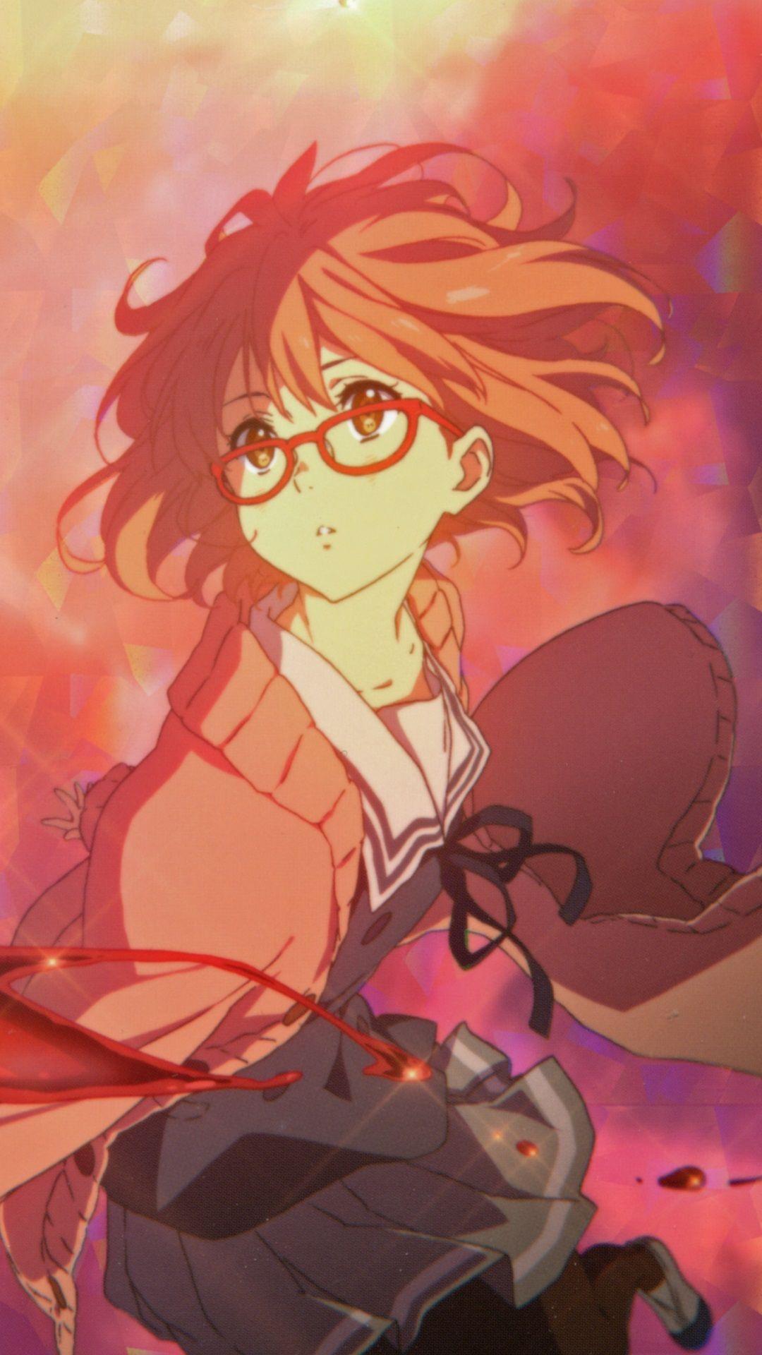 Wallpaper girl, anime, petals, tears, art, tape, kyoukai no kanata, mirai  kuriyama for mobile and desktop, section сёдзё, resolution 1920x1536 -  download