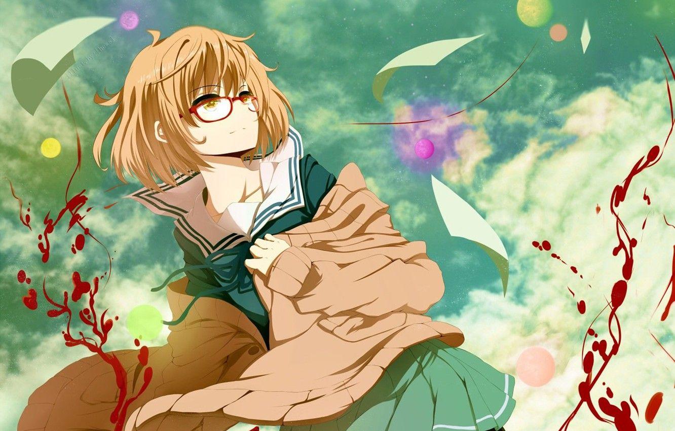 1332x850 Wallpaper blood, Anime, the sky., Kyoukai no Kanata, Mirai