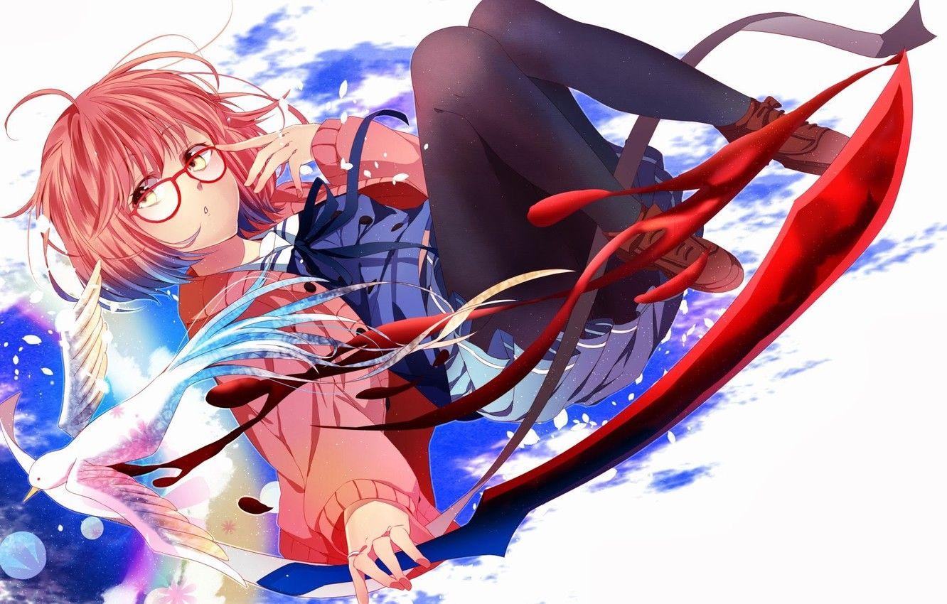 1332x850 Wallpaper girl, glasses, Anime, art, beyond, kyoukai no