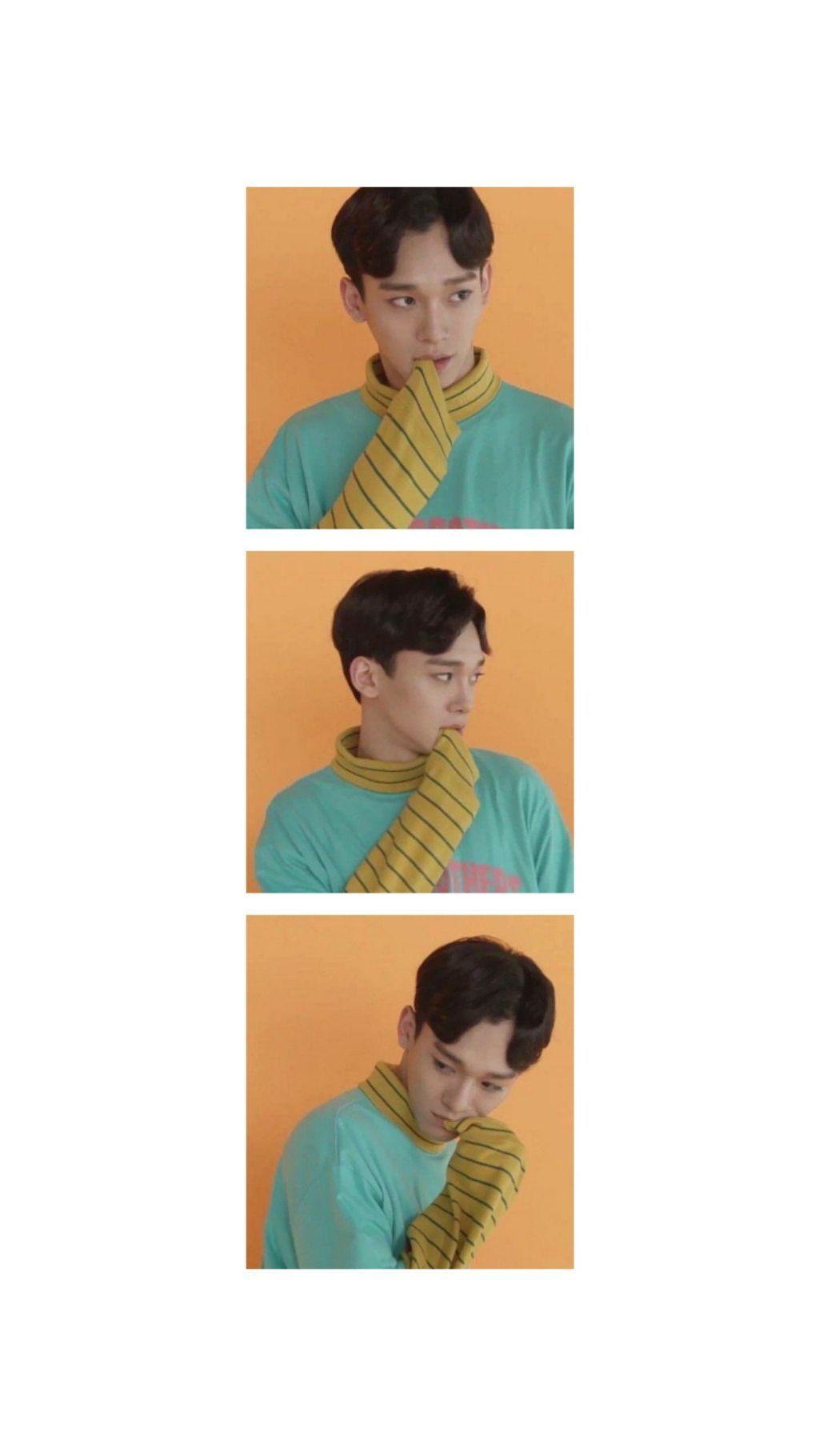 1024x1820 chen jongdae exo lockscreen wallpaper simple clean whit