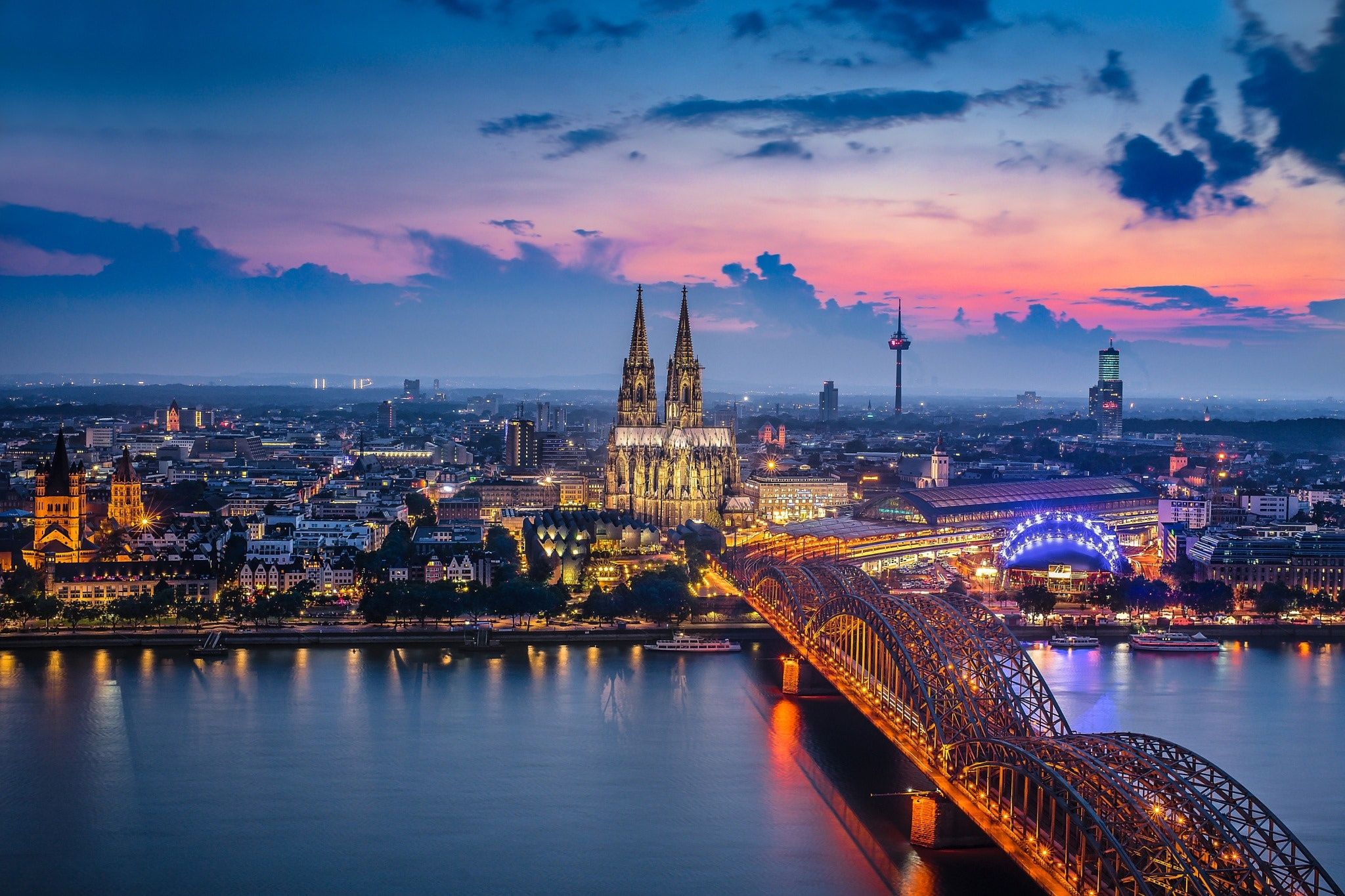 2048x1365 Germany Cologne Bridge Building City Wallpaper, HD City 4K Wallpaper, Image and Background