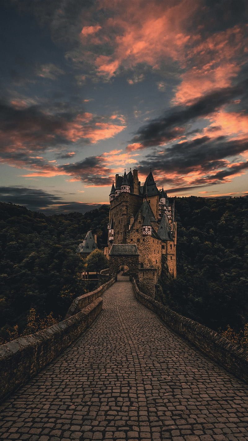 800x1422 Castle Road, sky, evening, germany, city, HD phone wallpaper