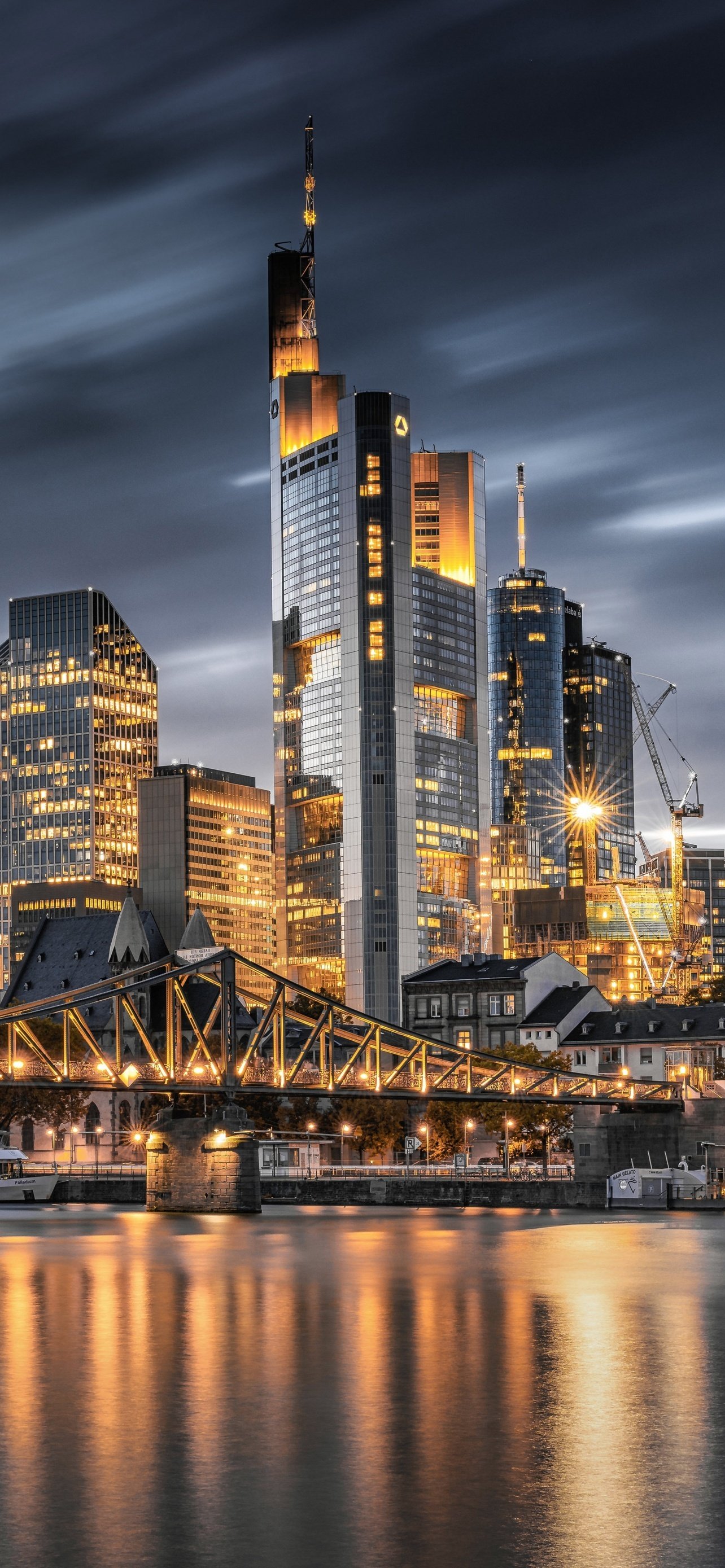 1284x2778 Frankfurt Night City Germany Best 4K IPhone And 6K Android DeskK 8K Lock Screen Home Screen Wallpaper Background And 2025