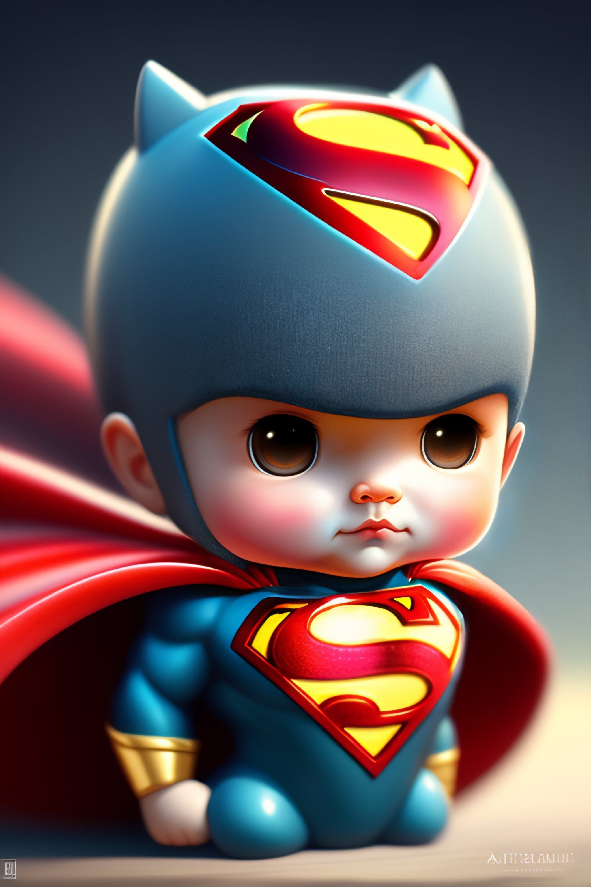2048x3072 Lexica and adorable cartoon superman baby, fantasy, dreamlike, surrealism, super cute, trending on artstation