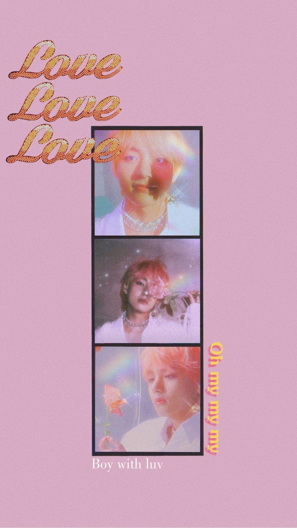 1024x1820 BTS V boy with luv wallpaper