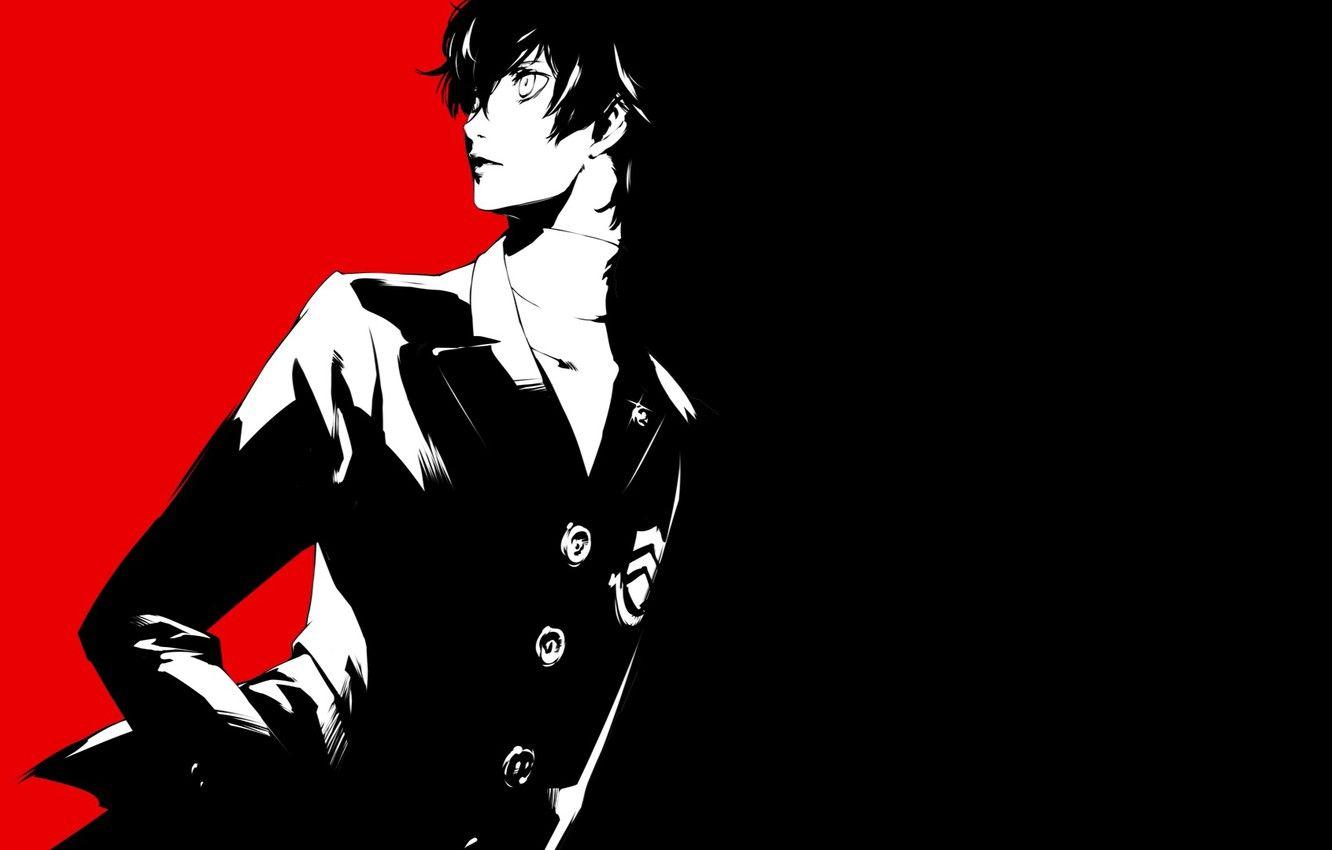 1332x850 Wallpaper white, red, black, the game, anime, art, guy
