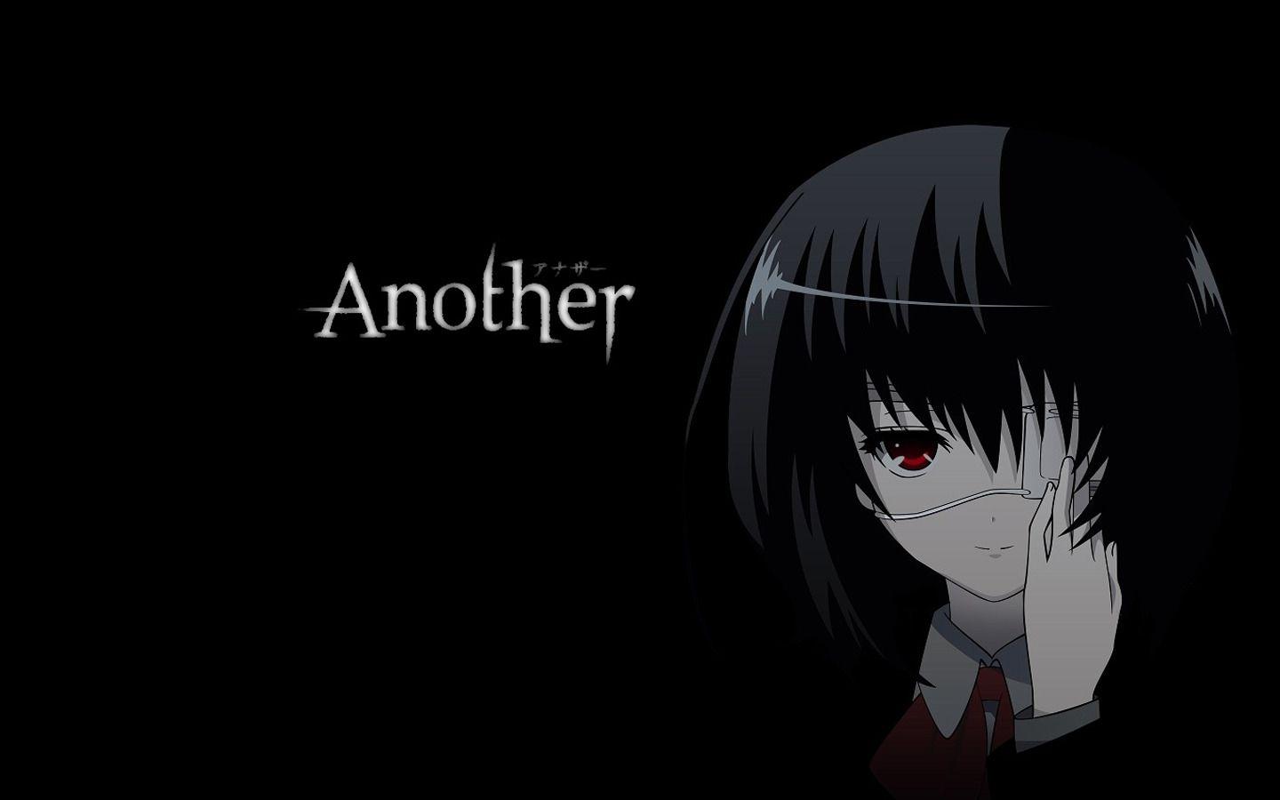 1440x900 Another, Misaki Mei, Black, Anime, Red Eyes, Dark Hair