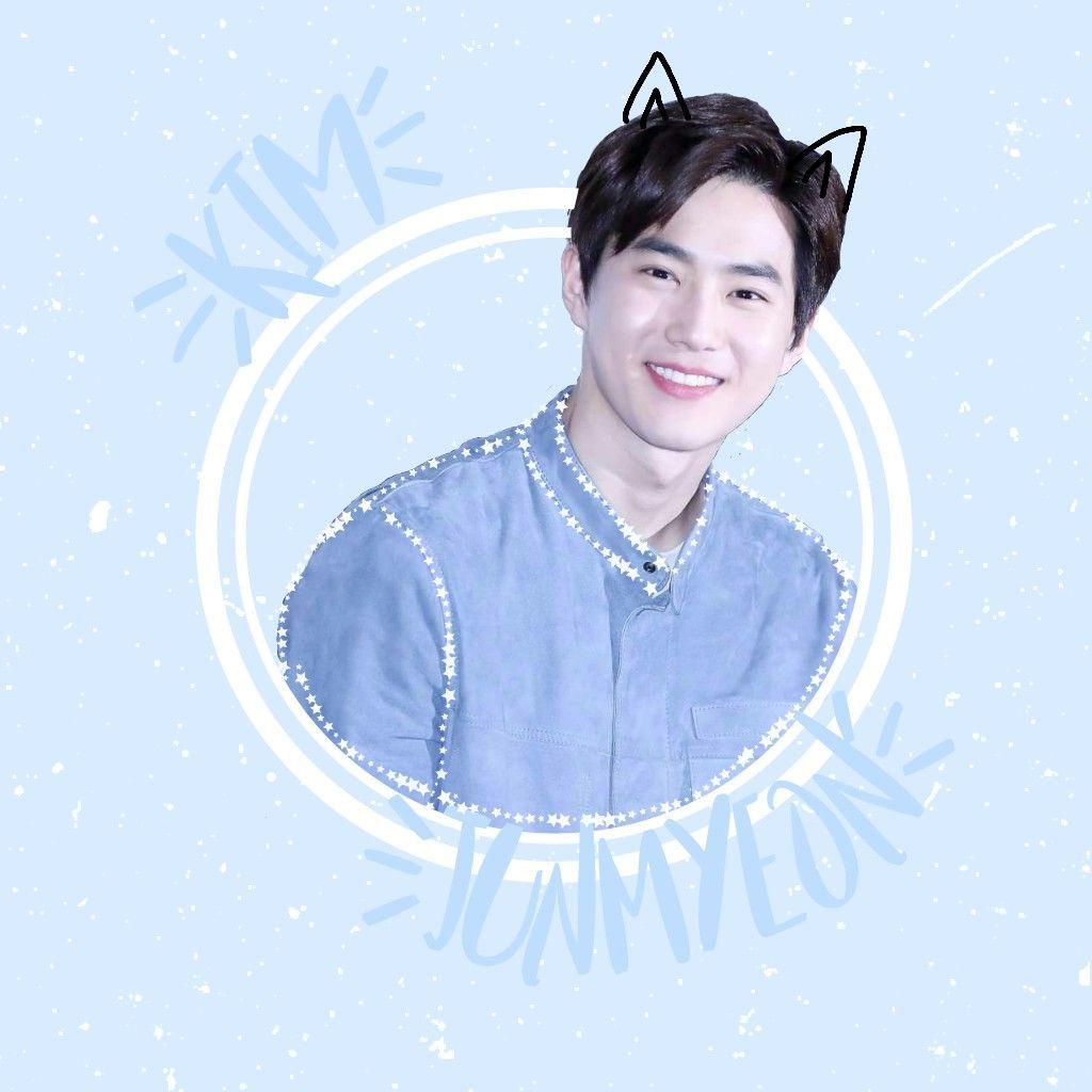 1024x1024 exo suho kim junmyeon wallpaper blue stars circle