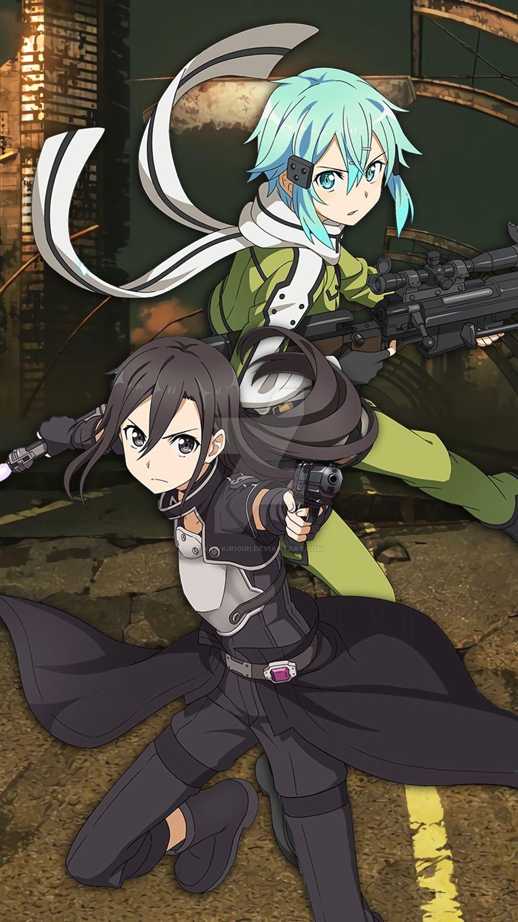 1024x1821 Wallpaper Sword Art Online Ggo Ggo Banner Mobile Wallpaper