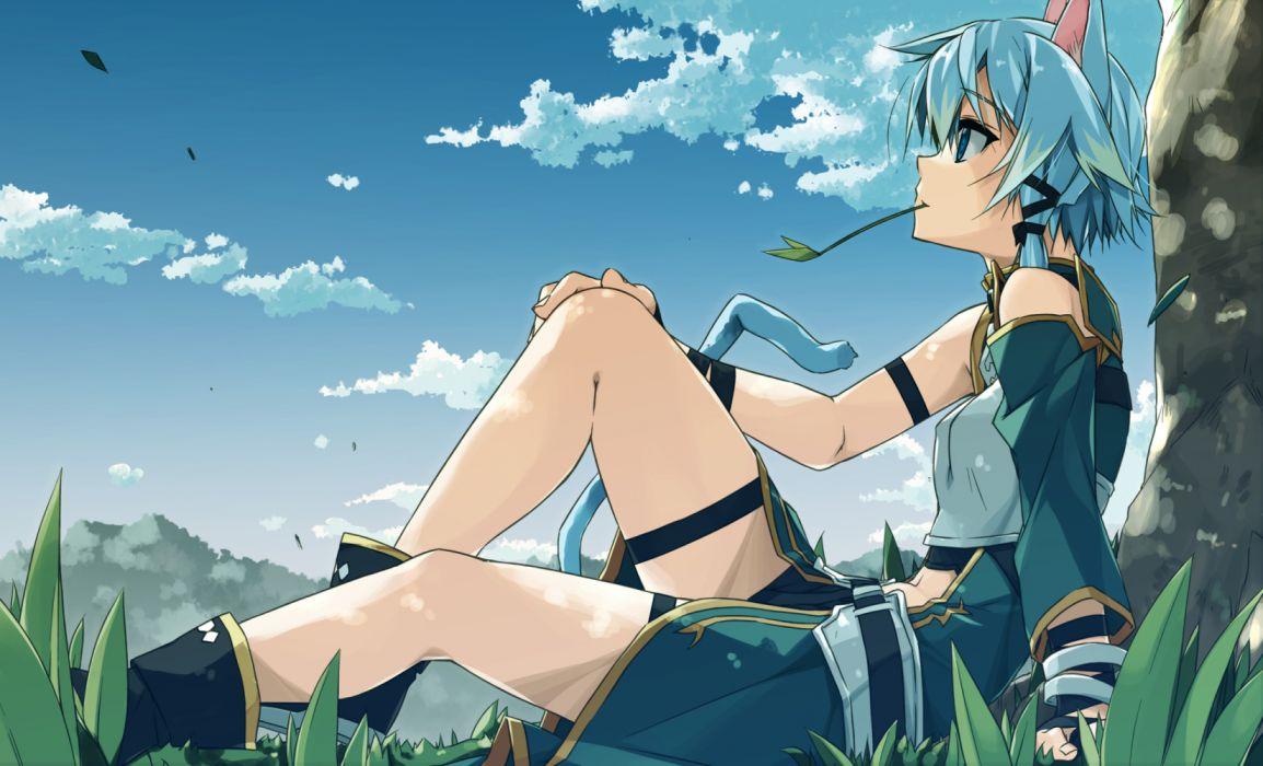 1154x700 catgirl shikei shinon (sao) sword art