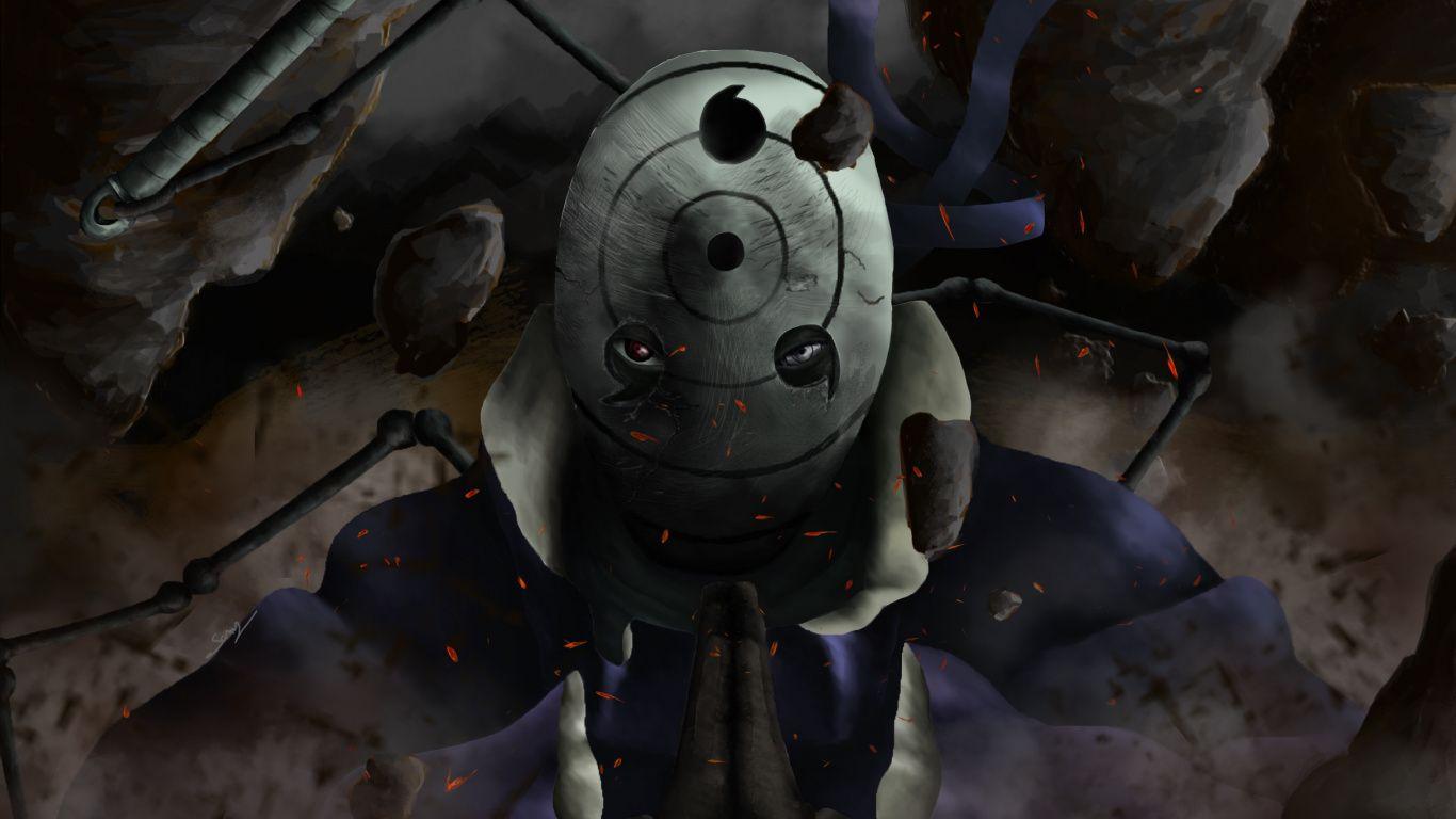 1366x768 Download Naruto, Obito Uchiha, art wallpaper, 1366x Tablet, laptop