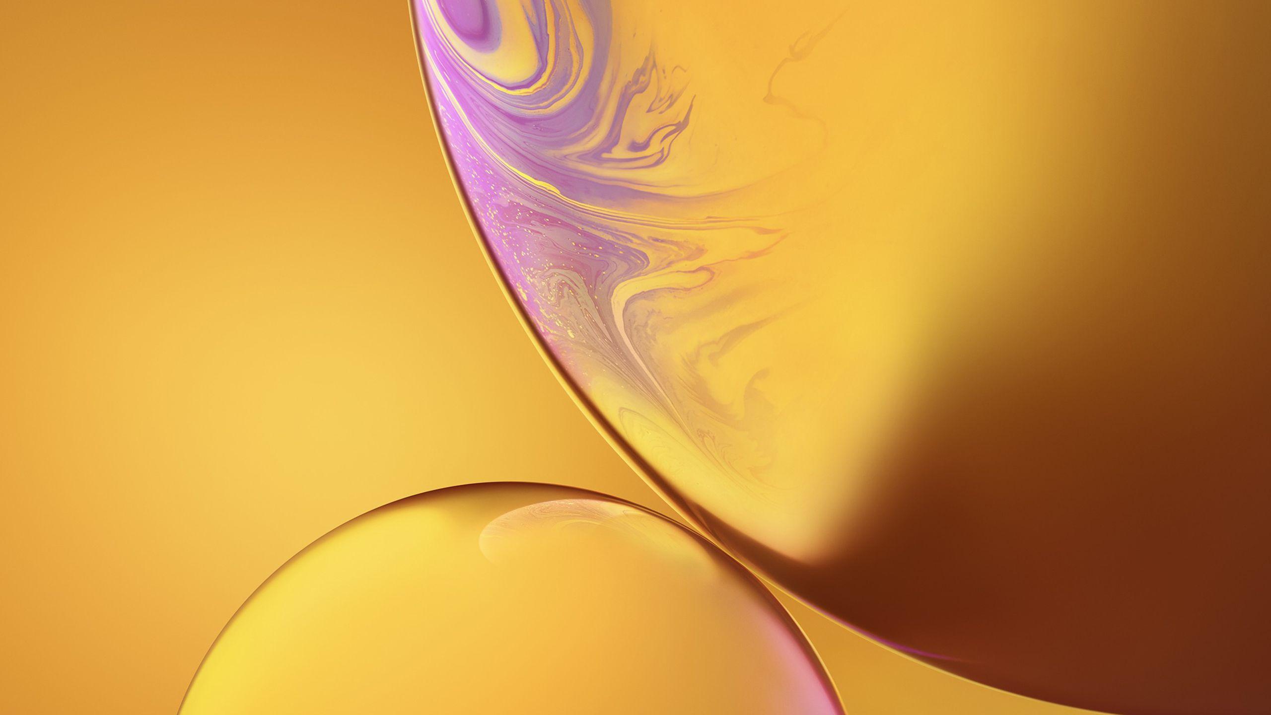 2560x1440 iPhone XR Stock Yellow Wallpaper