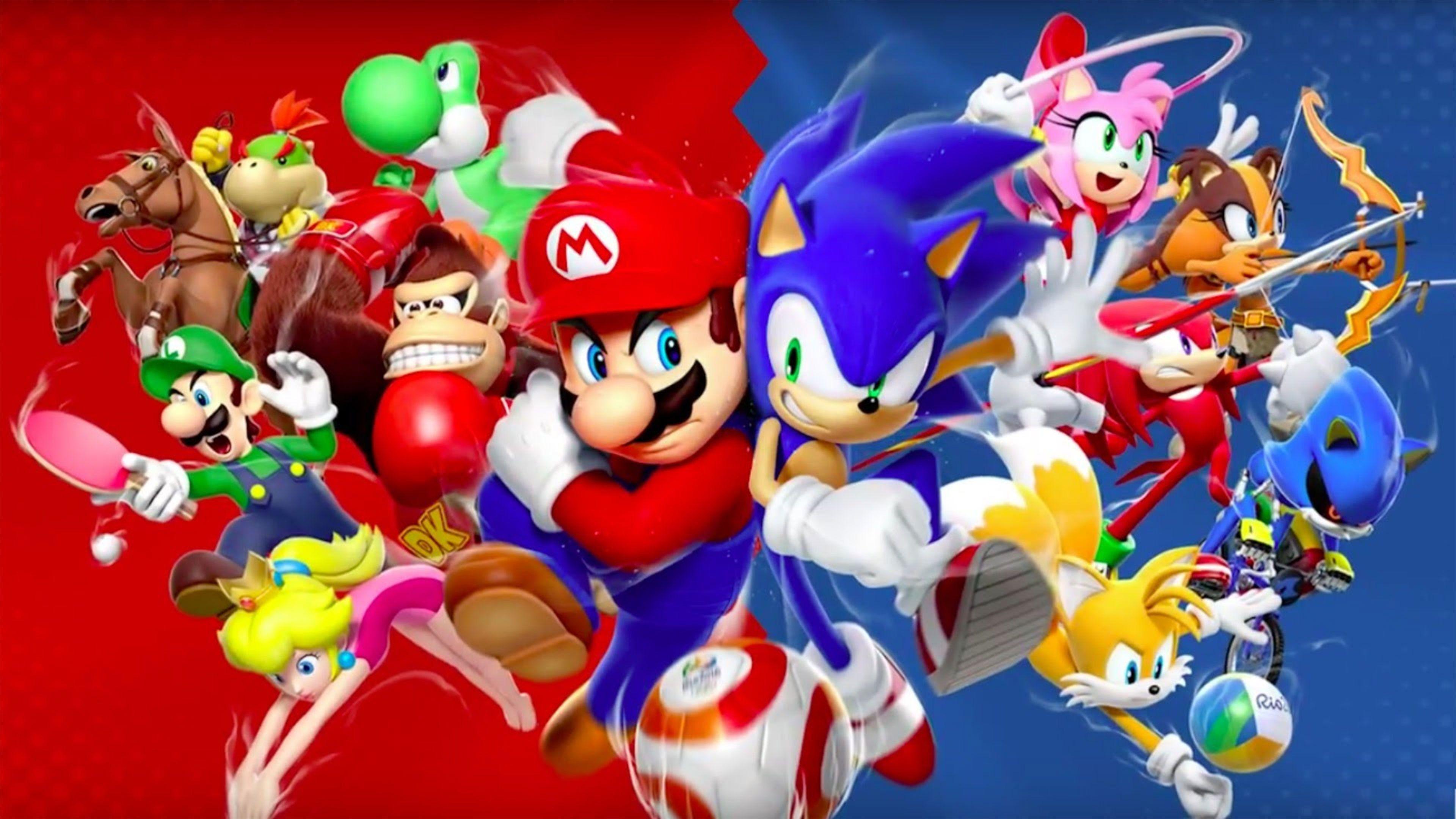 Mario  Sonic at the Olympic Games Sonic  Sega AllStars Racing Sonic the  Hedgehog Sonic Lost World others sonic The Hedgehog super Mario Bros  computer Wallpaper png  PNGWing