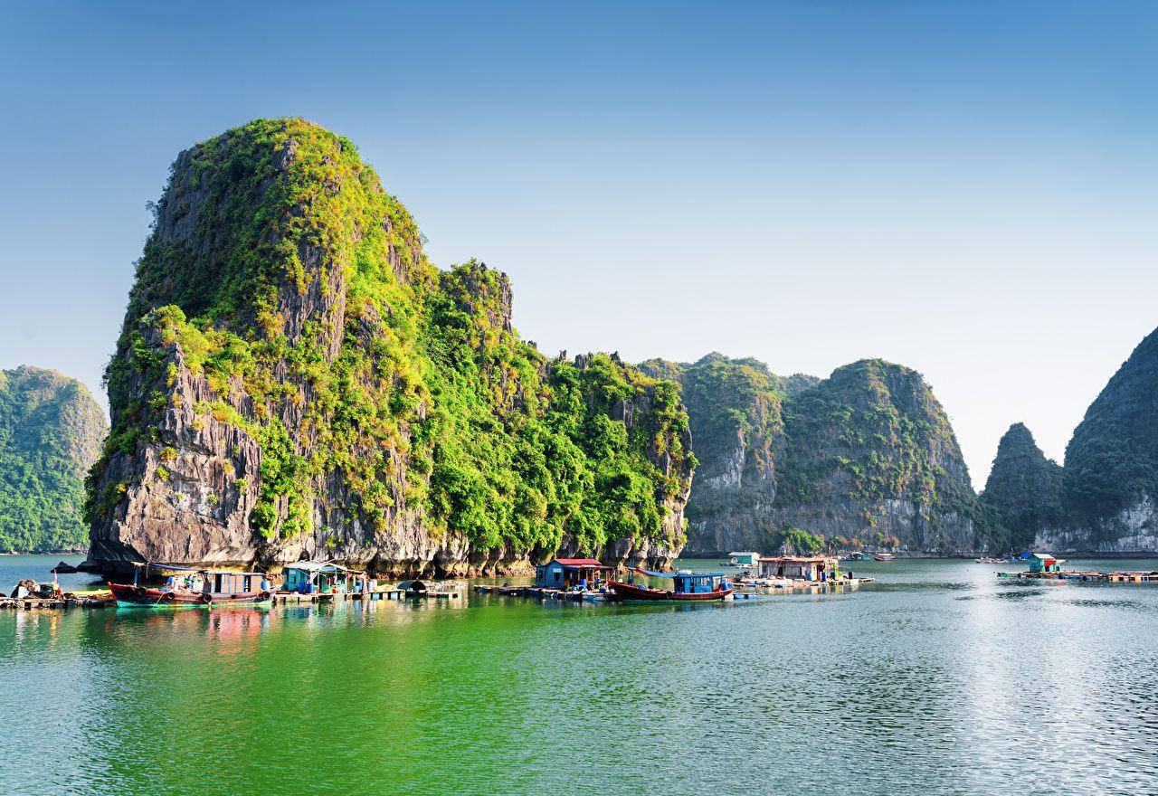 1280x880 Wallpaper Vietnam Halong Bay Rock Nature Cove Marinas