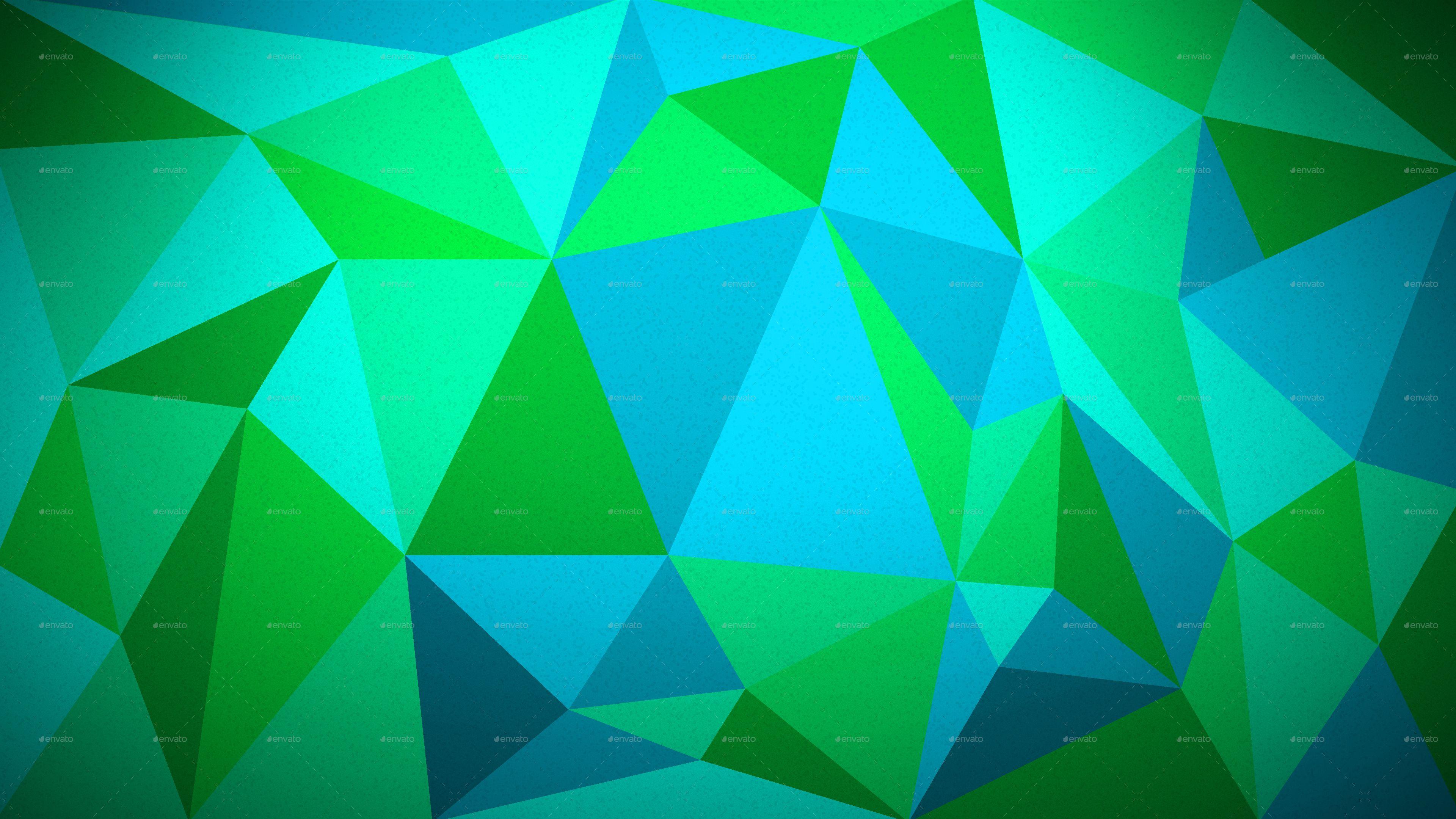 3840x2160 Green And Blue Polygon Wallpaper