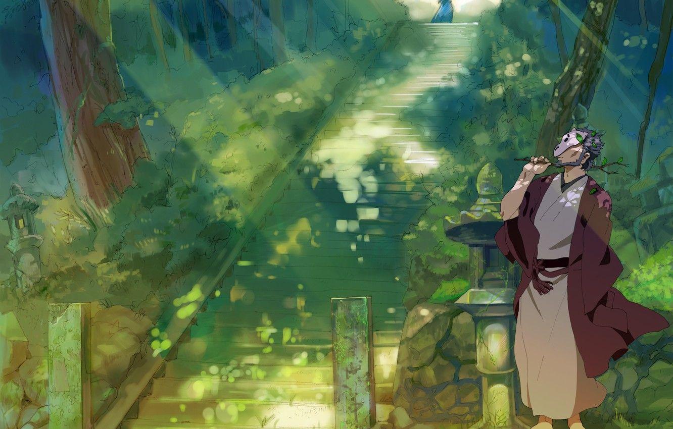 1332x850 Wallpaper nature, guy, Natsume Yuujinchou, Book