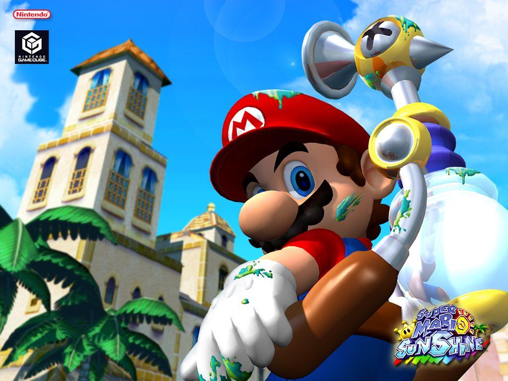 1024x768 Super Mario Sunshine (2002) promotional art