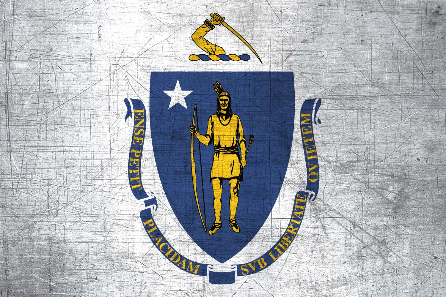 1500x1000 Massachusite Flag Metal (Flag of Massachusetts) it for free