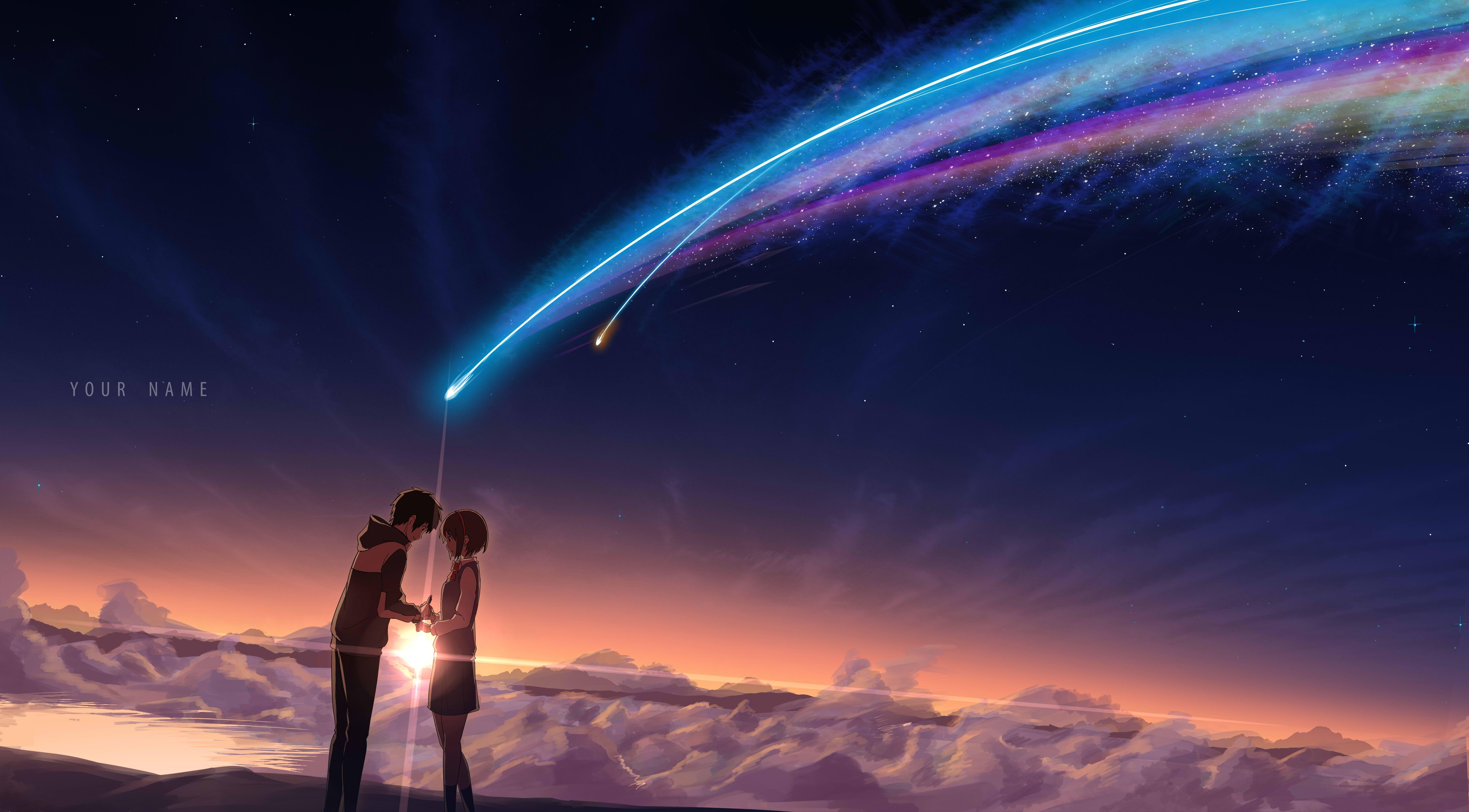 online game application wallpaper Your Name Kimi no Na Wa #sky #torii  #meteors #4K #wallpaper #hdwallpaper #desk…