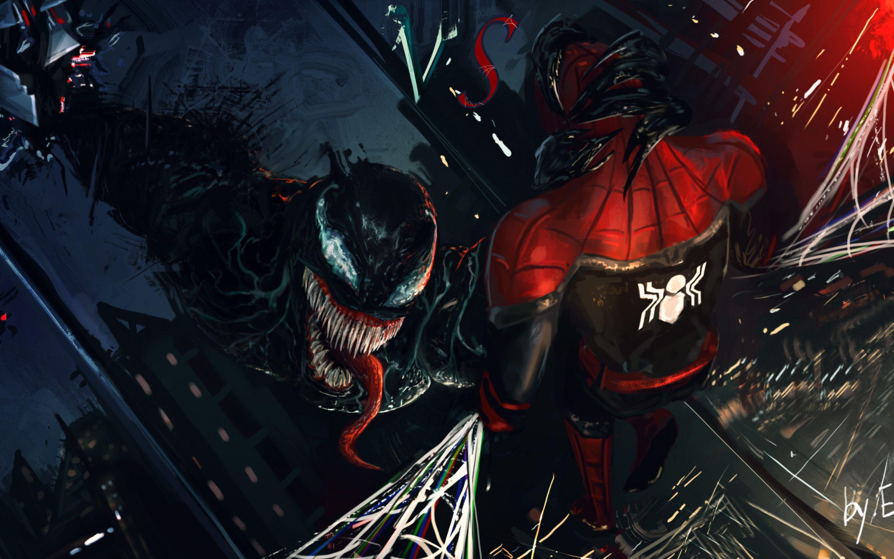 2880x1800 Venom And Spiderman Art Macbook Pro Retina HD 4k