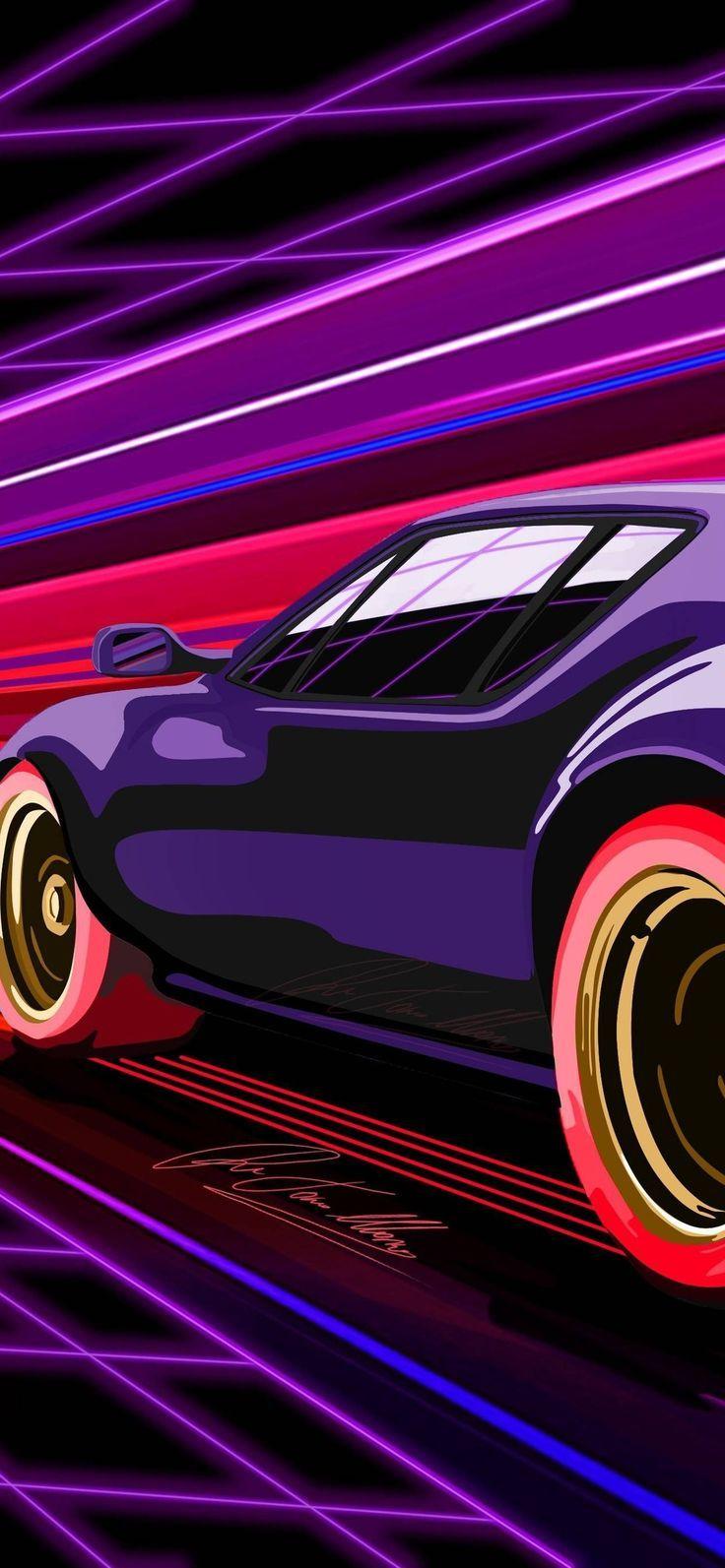 736x1593 iPhone XS wallpaper : Retro Racing Muscle Car iPhone X