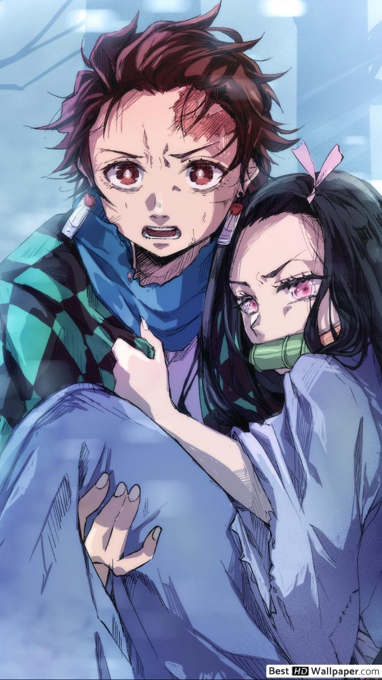750x1334 Tanjirou Kamado & Nezuko Kamado HD wallpaper download