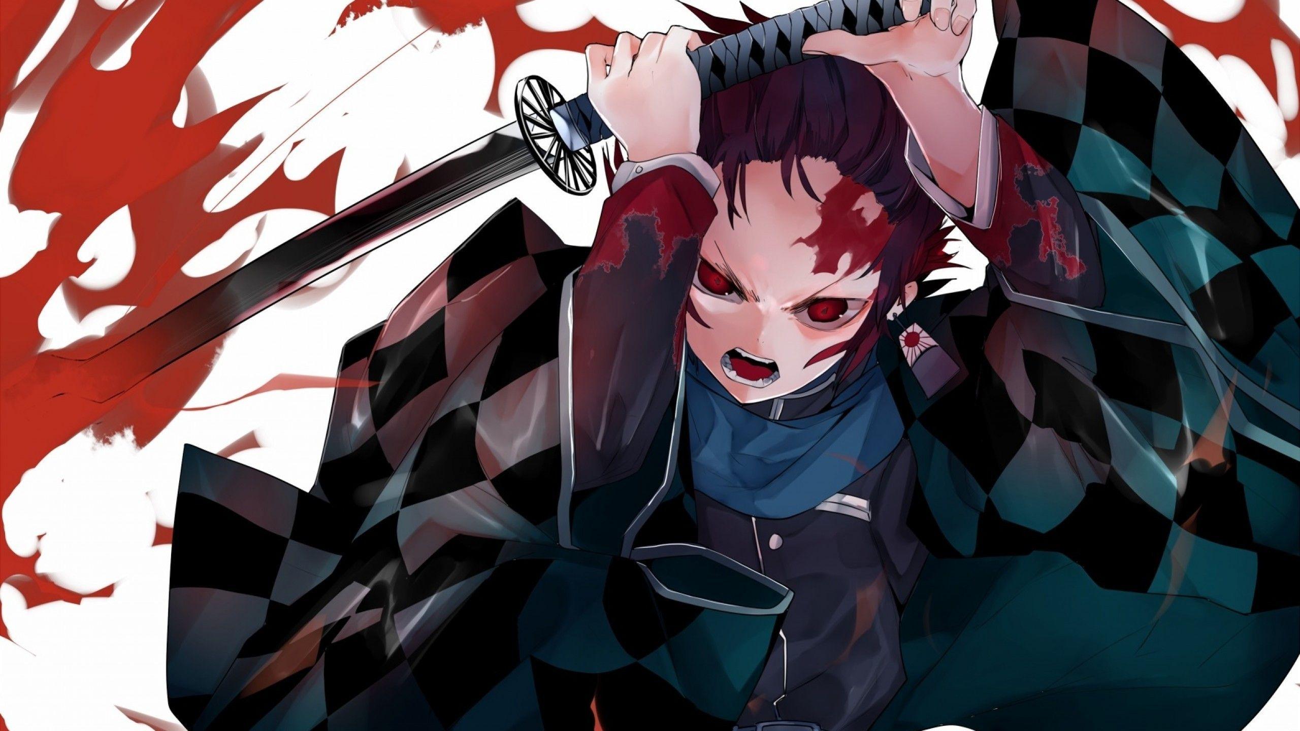 2560x1440 Download 2560x1440 Kamado Tanjirou, Kimetsu No Yaiba, Mask