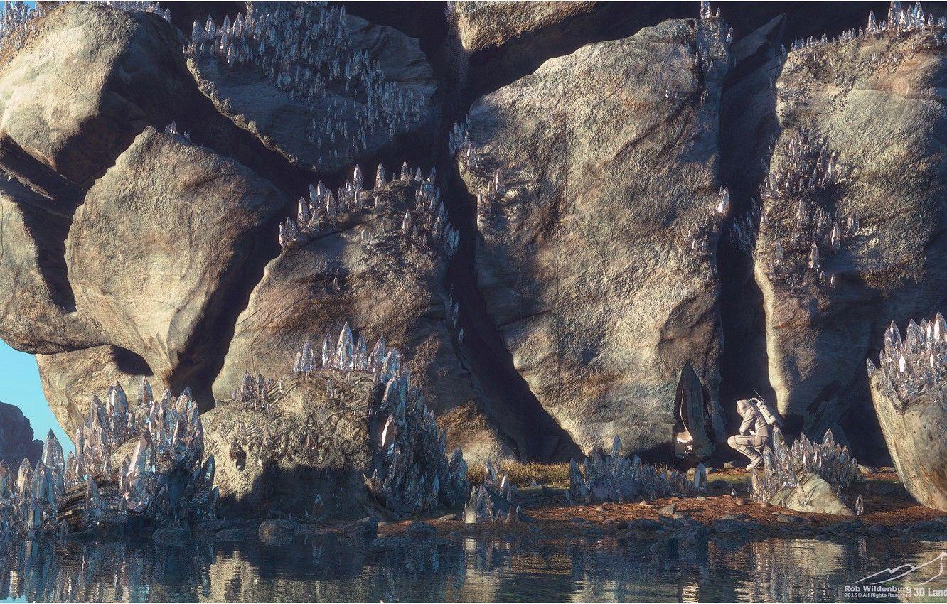 1332x850 water, rocks, shore, crystals, Minerals .