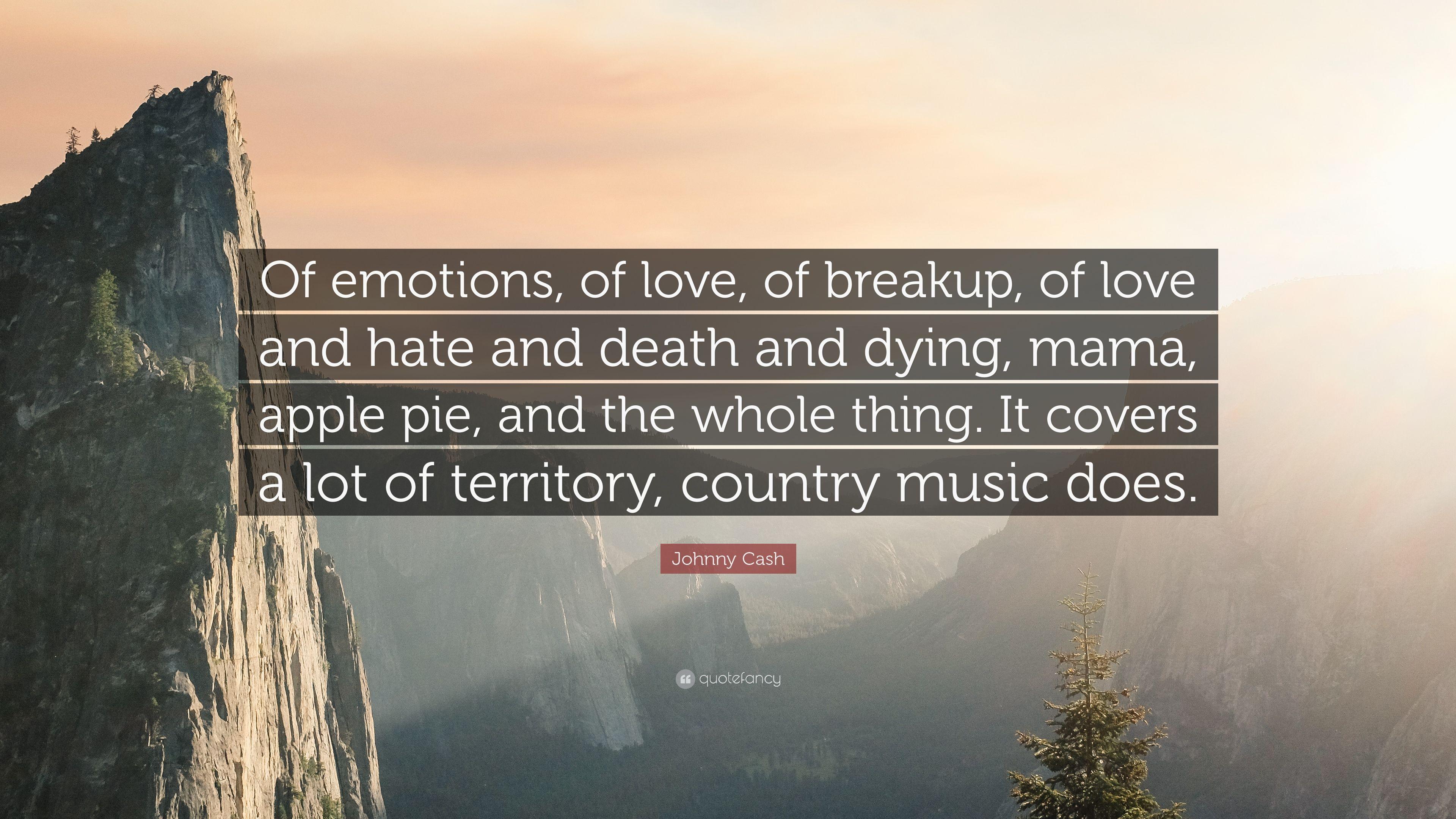 3840x2160 Johnny Cash Quote: “Of emotions, of love, of breakup