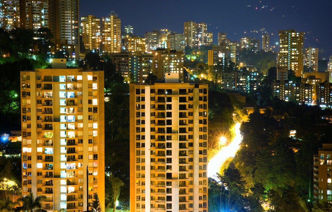 1332x850 Wallpaper night, night, Colombia, Medellin, noche, Medellin