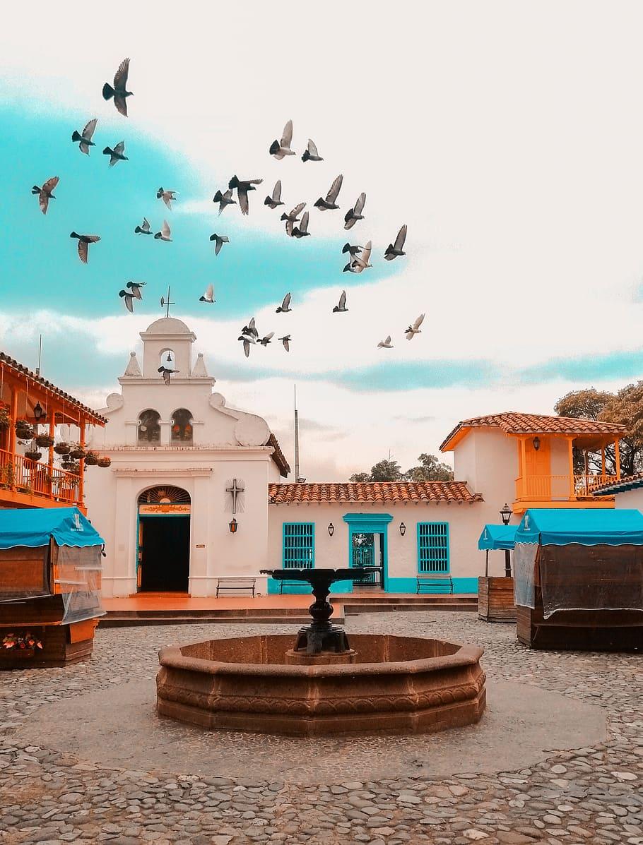 910x1197 HD wallpaper: colombia, medellín, tiny town, iglesia, church