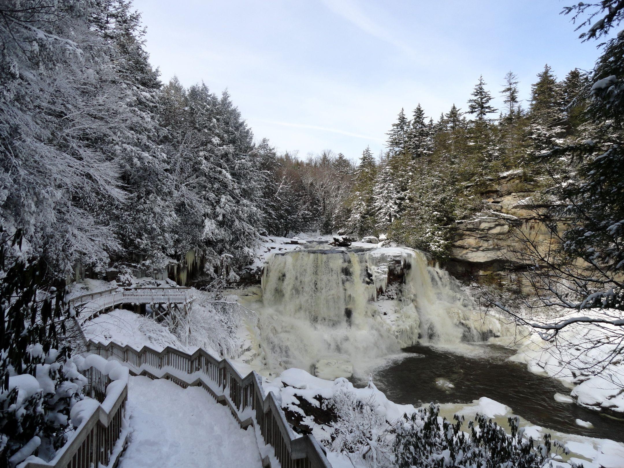 2160x1620 Picture Blackwater Falls State Park USA Nature Winter Snow