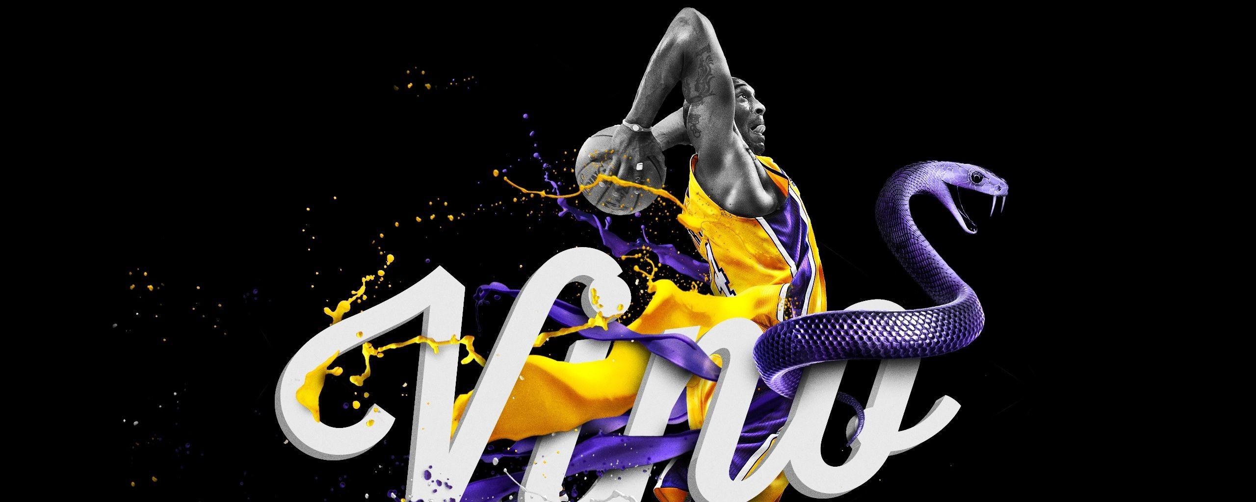 2560x1024 Download wallpaper 2560x1024 los angeles lakers, nba, kobe