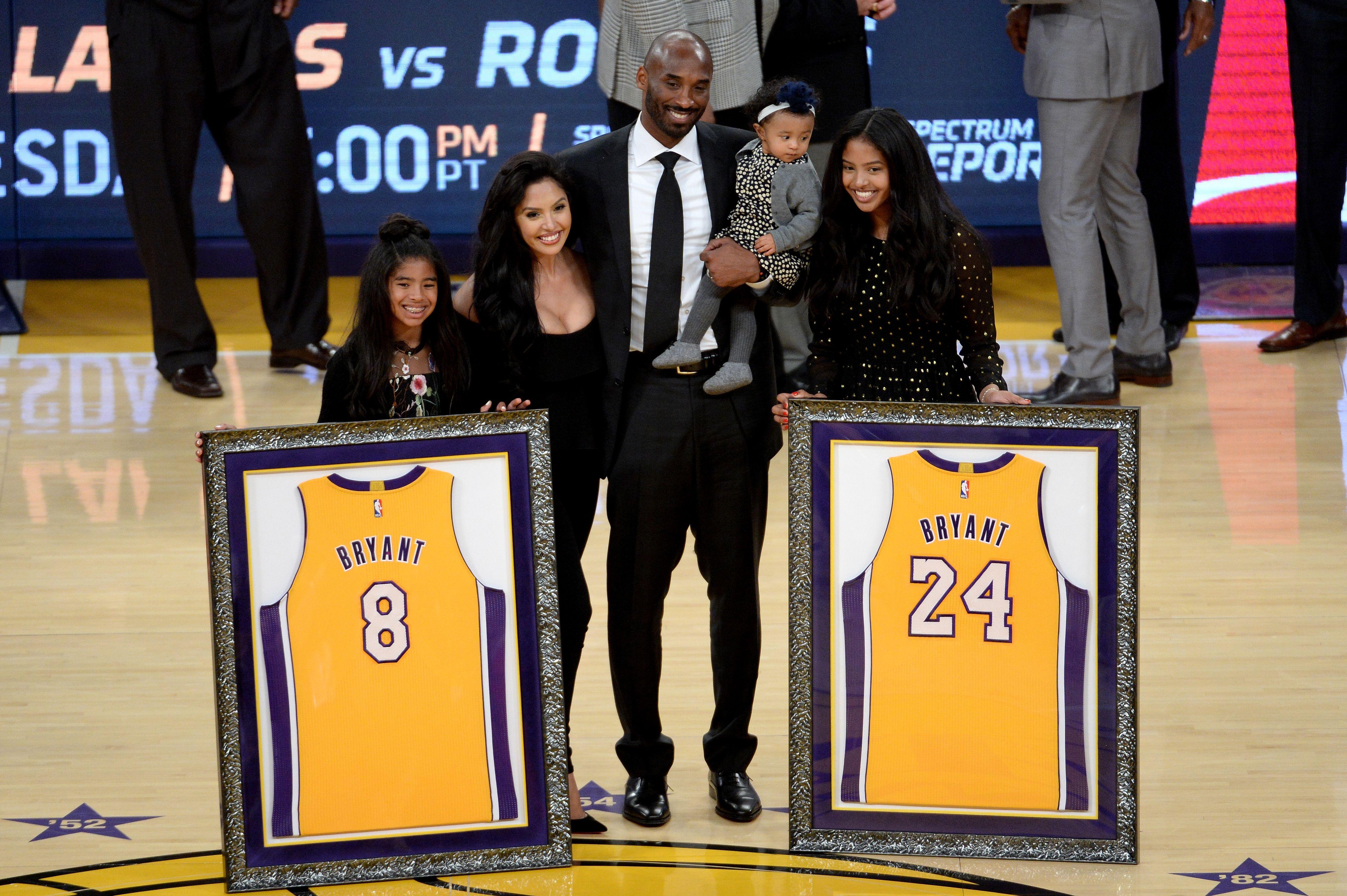 4536x3019 Kobe Bryant Brings Family to Jersey Retirement Ceremony