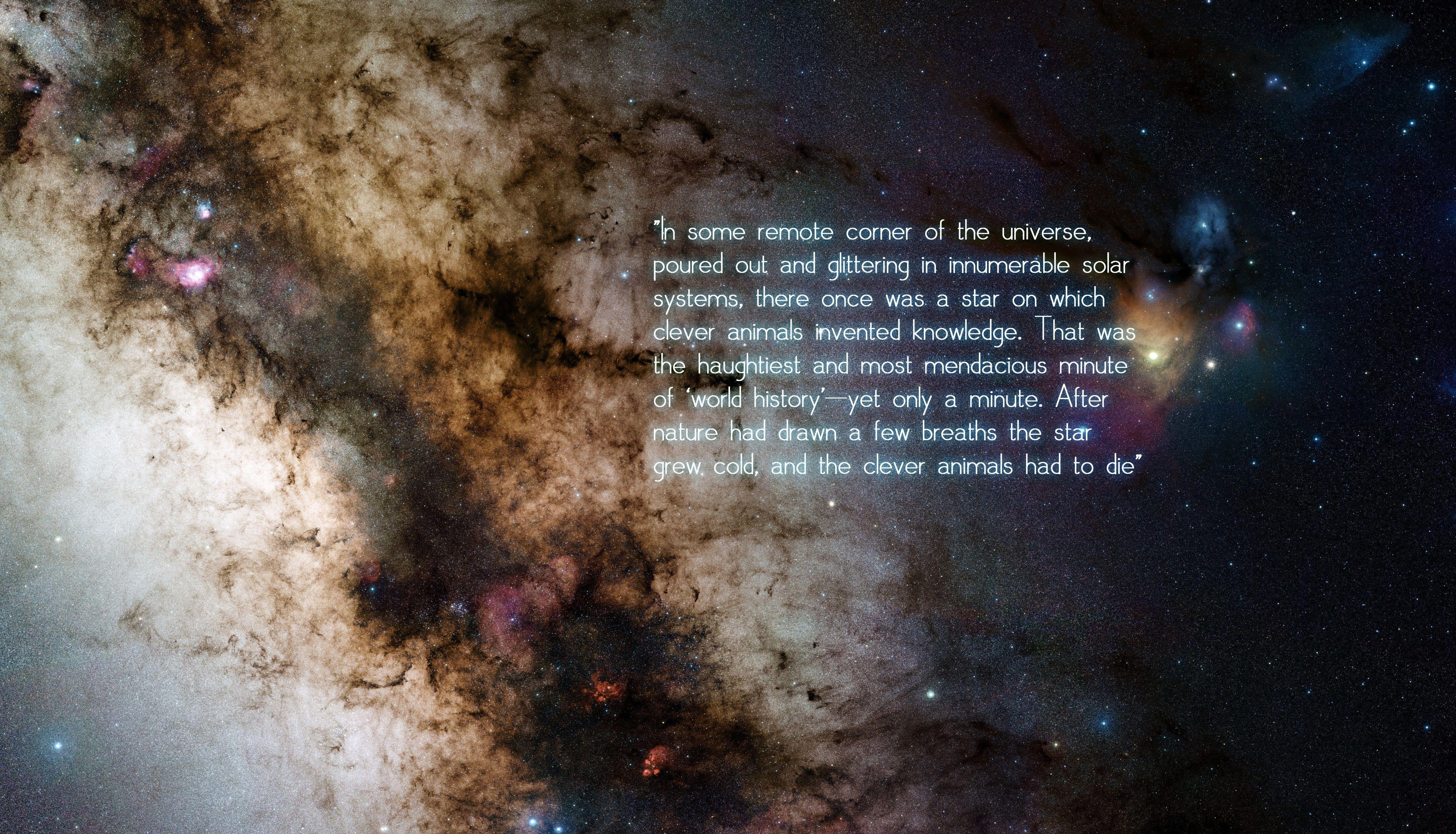 4331x2480 universe space stars quote friedrich nietzsche philosophy