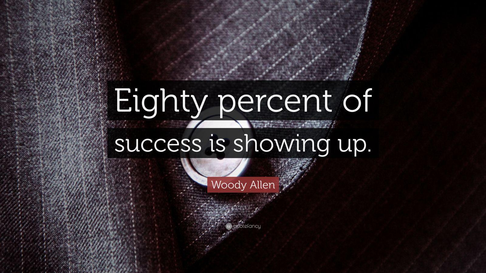 1600x900 Woody Allen Quote: “Eighty percent of success is showing up