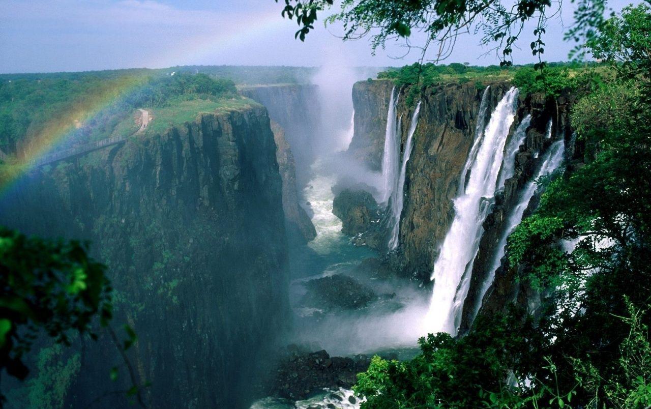 1280x804 Zimbabwe Waterfalls & Rainbow wallpaper. Zimbabwe