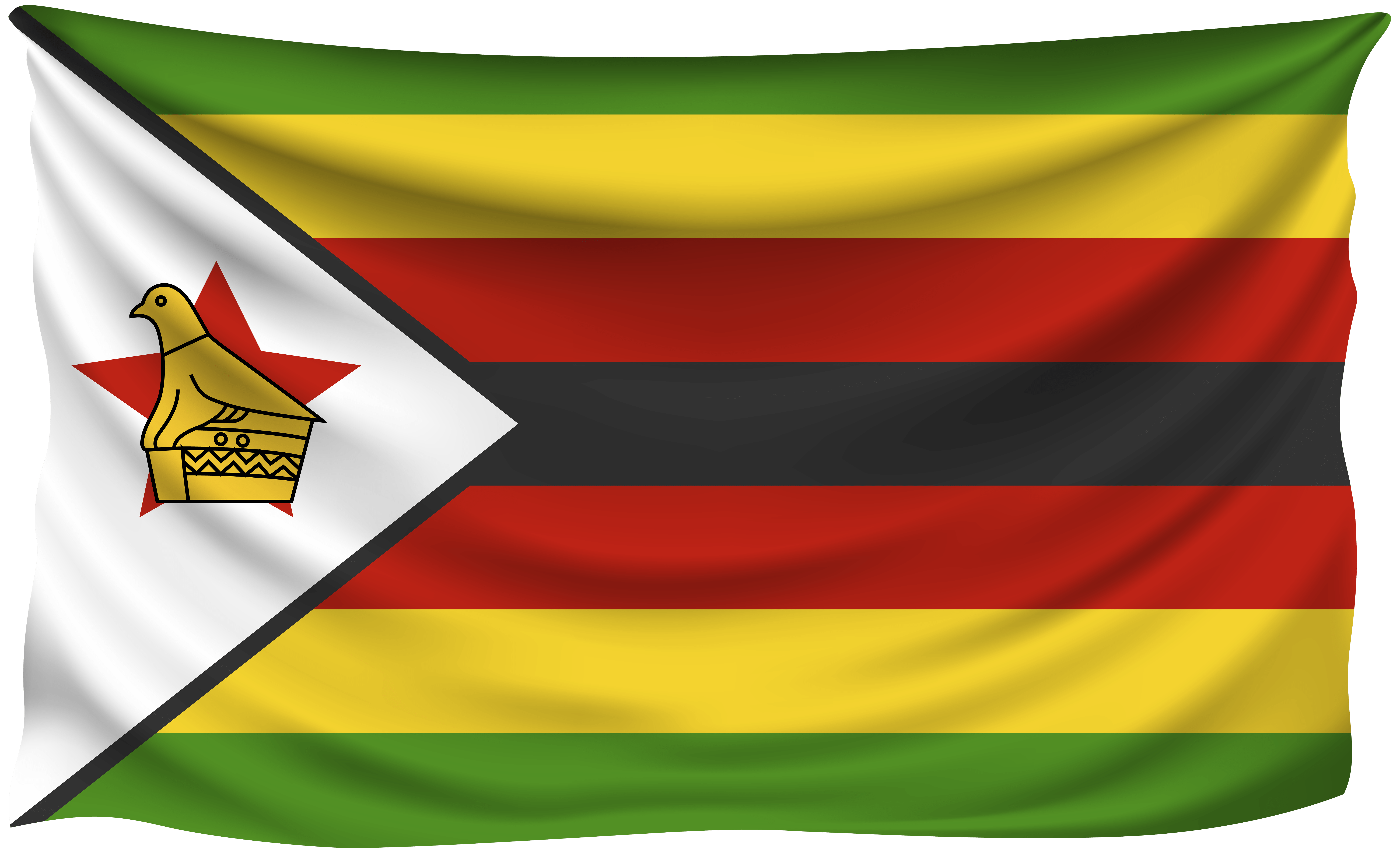 8000x4893 Zimbabwe Wrinkled Flag