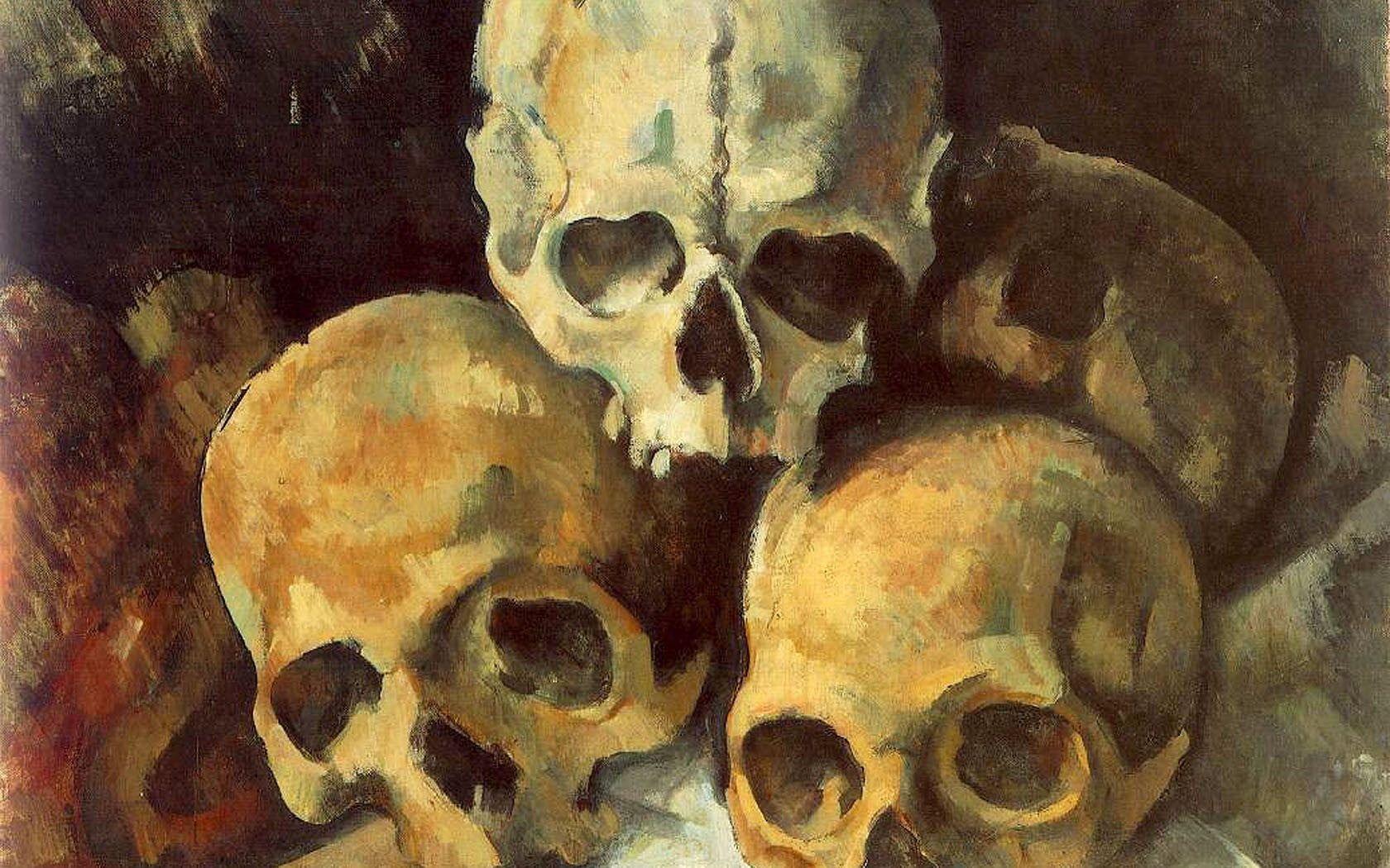 1680x1050 Several skulls painting, skull, artwork, painting, Paul