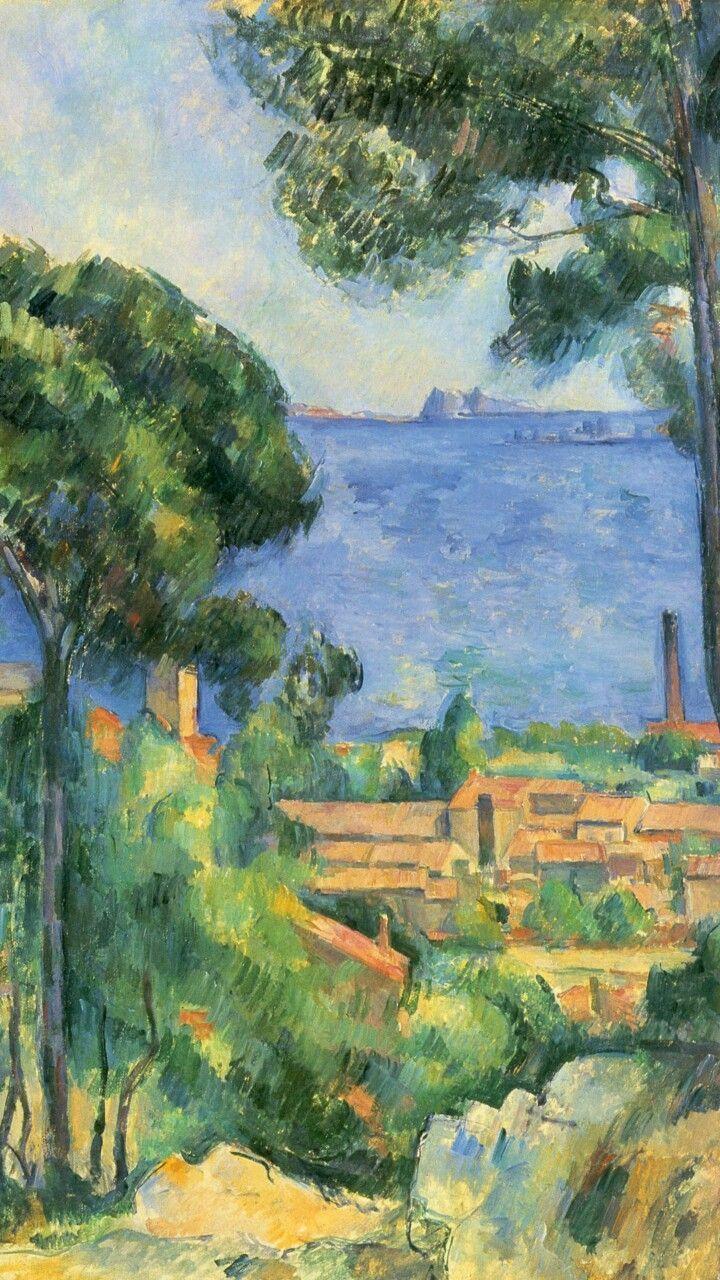 720x1280 塞尚名画 安纳西湖（1896）. Cezanne art, Paul cezanne