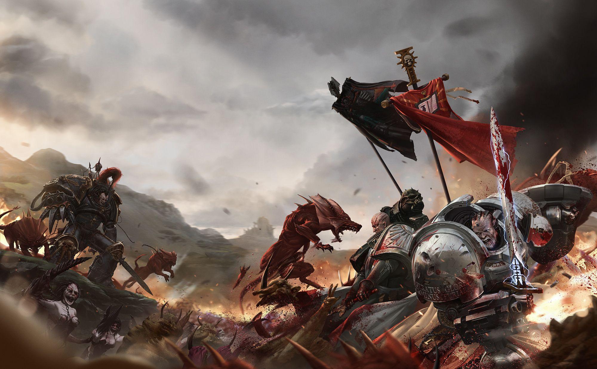 2000x1236 Warhammer 40k Chaos Wallpaper