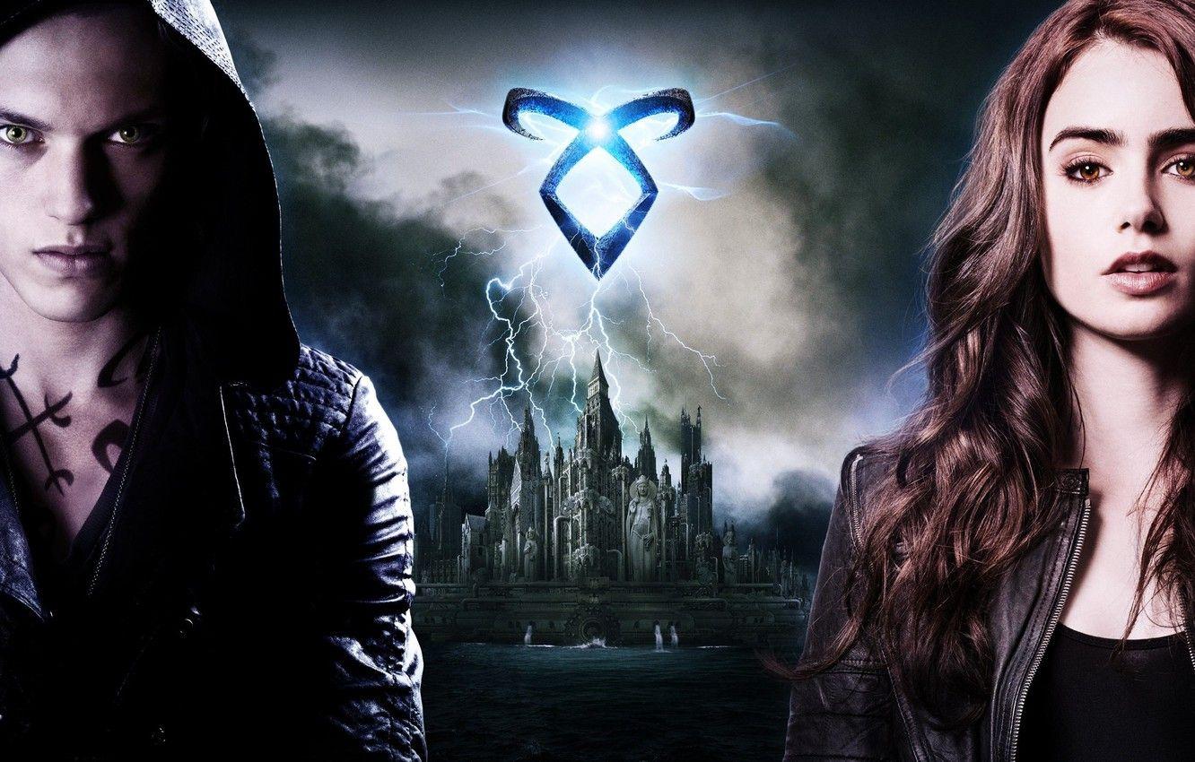 1332x850 Wallpaper girl, the city, zipper, symbol, guy, Jace, Lily